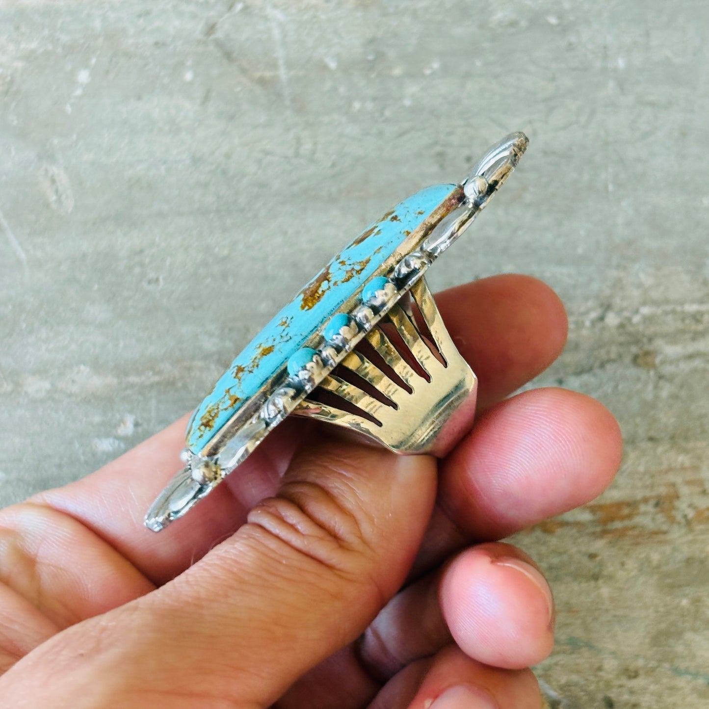 Navajo Geraldine James Sterling Silver & Multi Turquoise Ring
