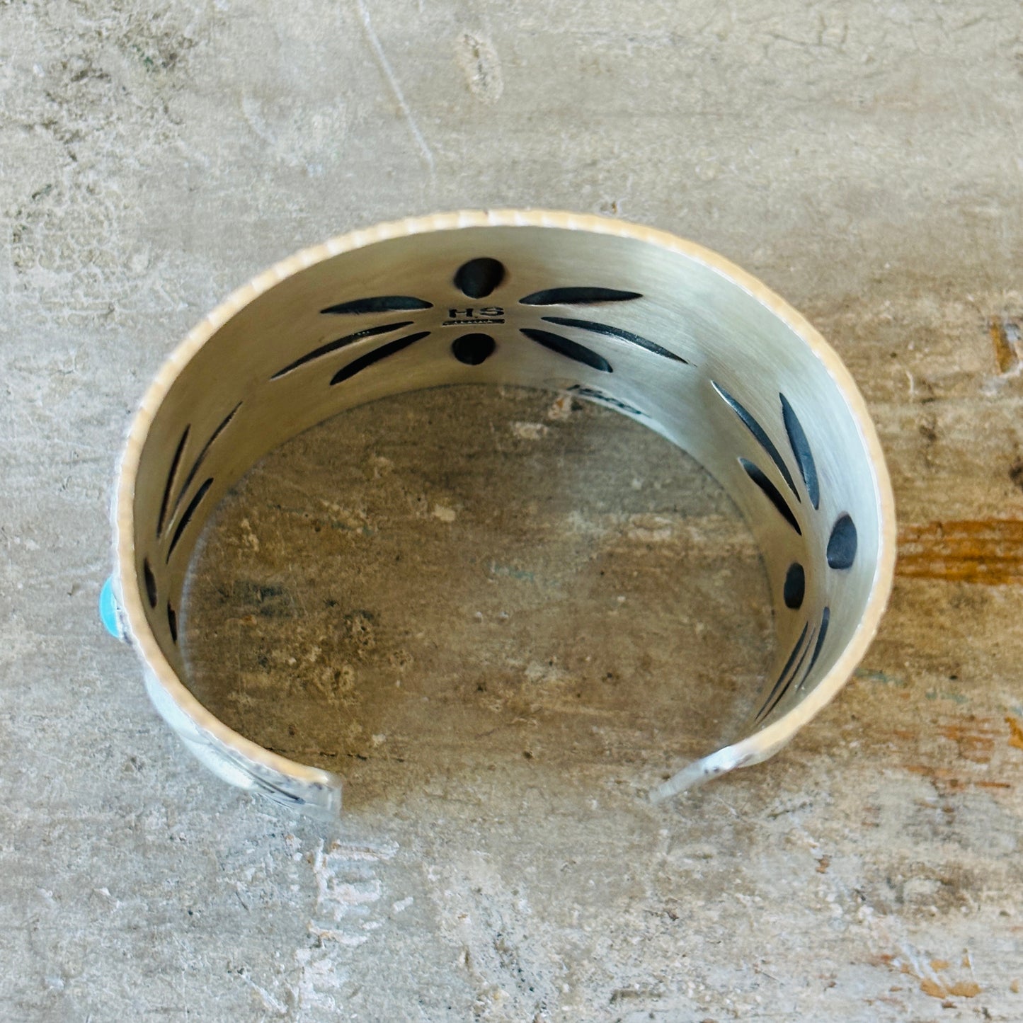 Navajo Herman Smith Sterling Silver & Turquoise Cuff