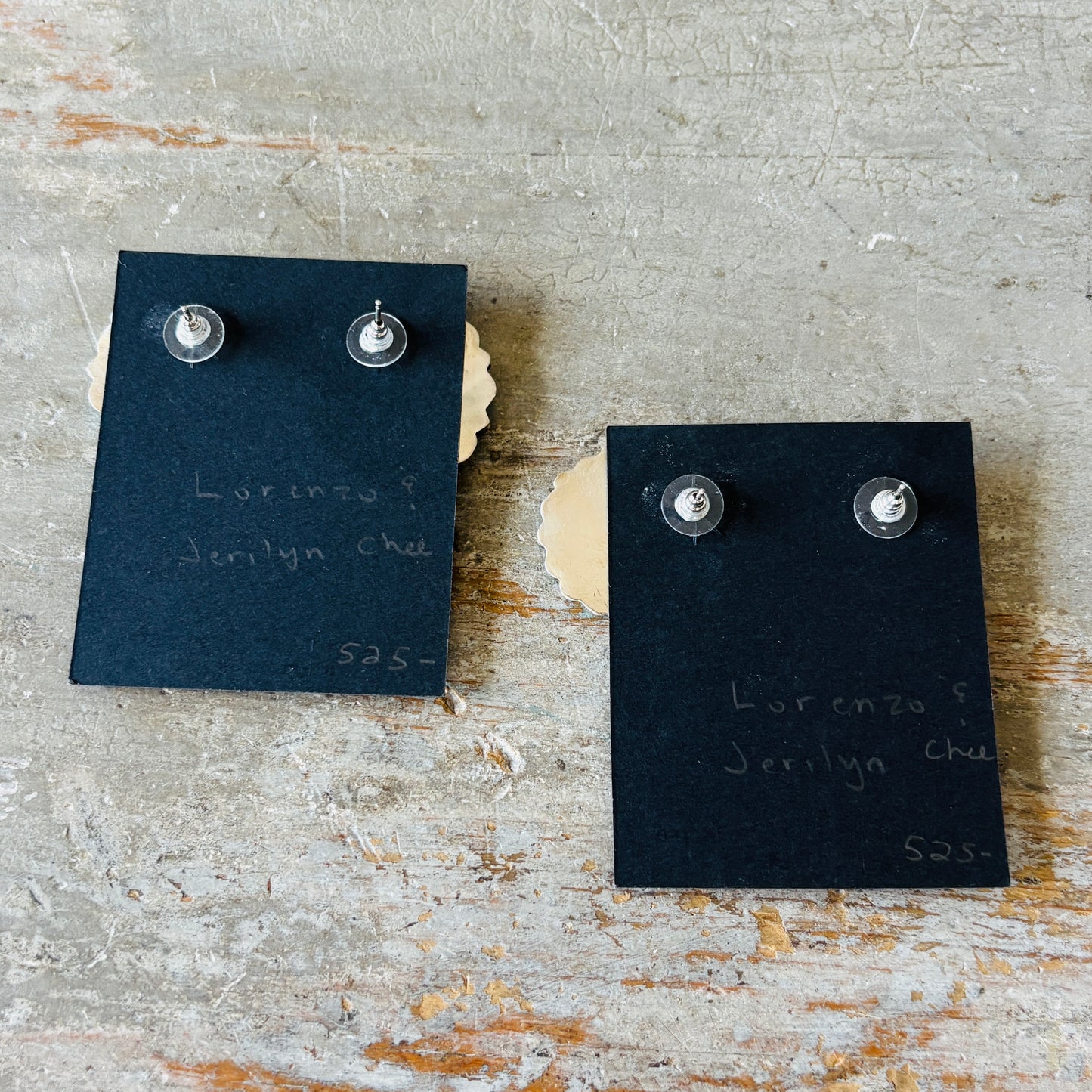 Navajo Lorenzo & Jerilyn Chee Sterling Silver & Kingman Cluster Earrings