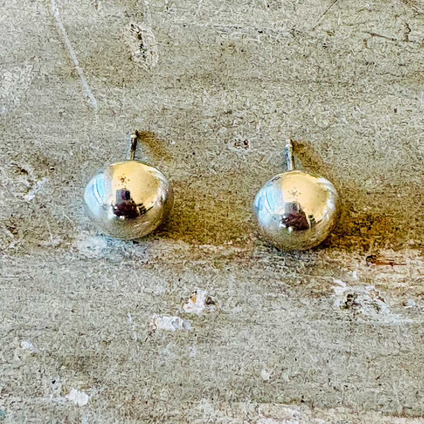 Navajo Sterling Silver Button Earrings