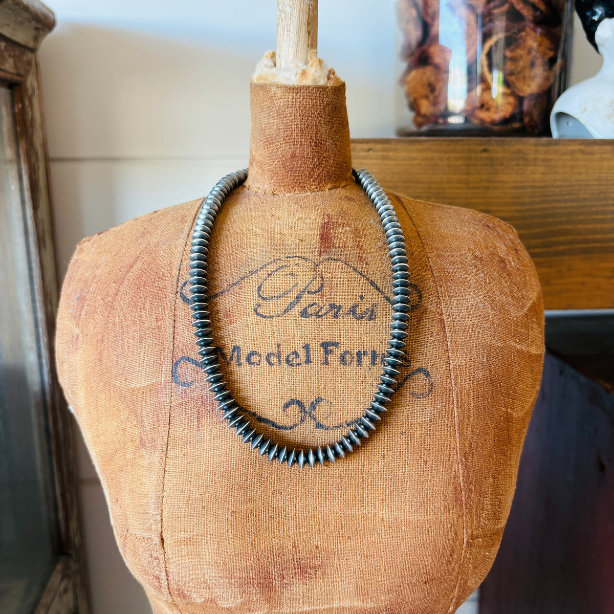 Navajo Tonisha & Austin Haley Sterling Silver Handmade Pearls Necklace