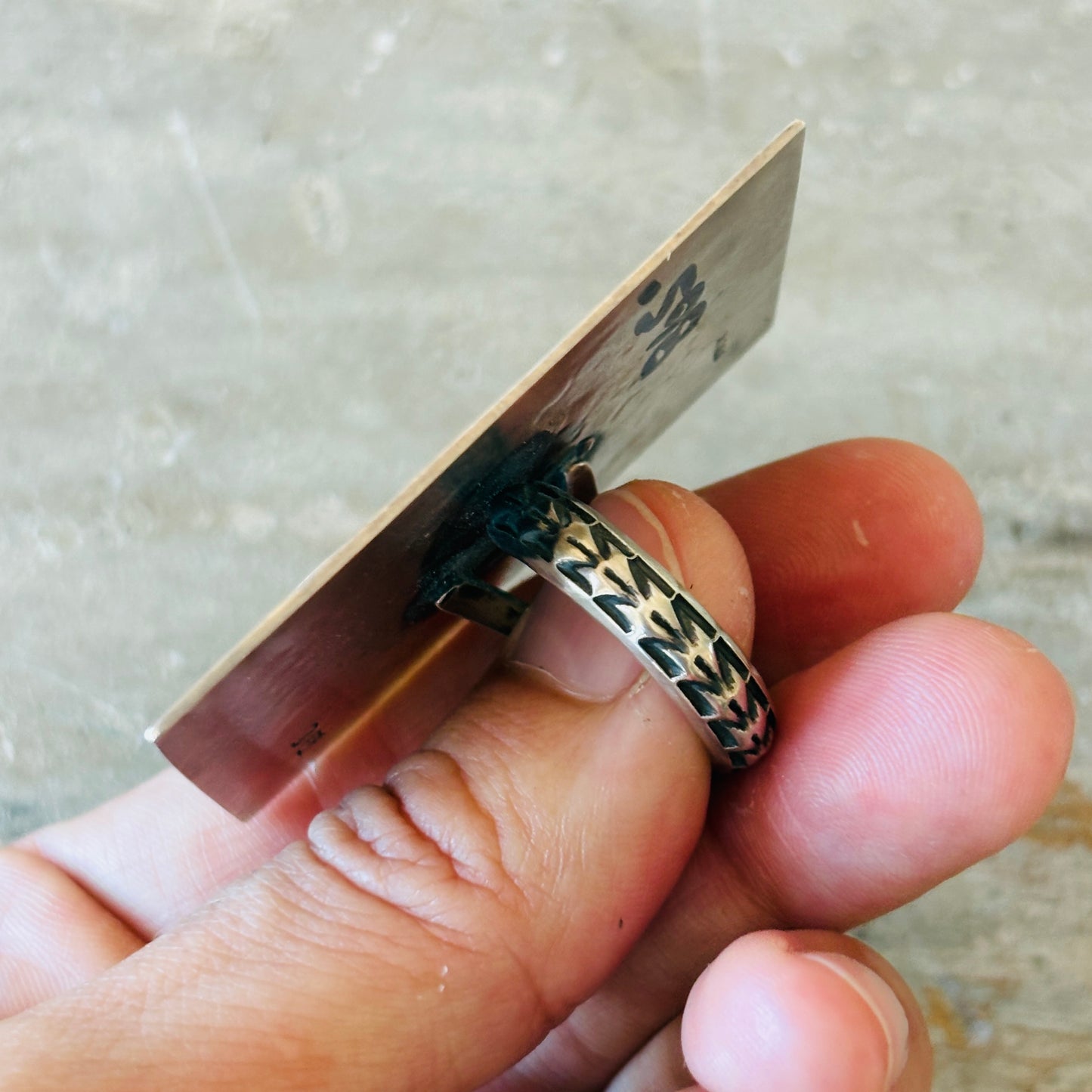 Navajo Derrick Cadman Sterling Silver Moon & Stars Ring