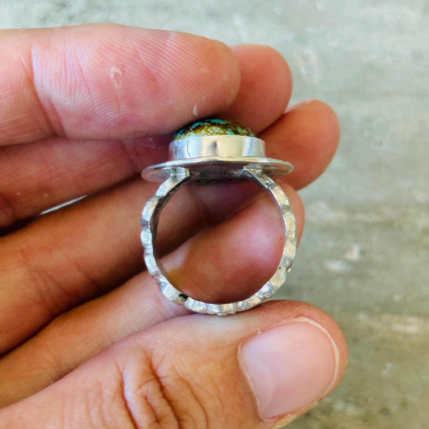 Navajo Jones Bahe Sterling Silver & Sonoran Gold Floral Ring