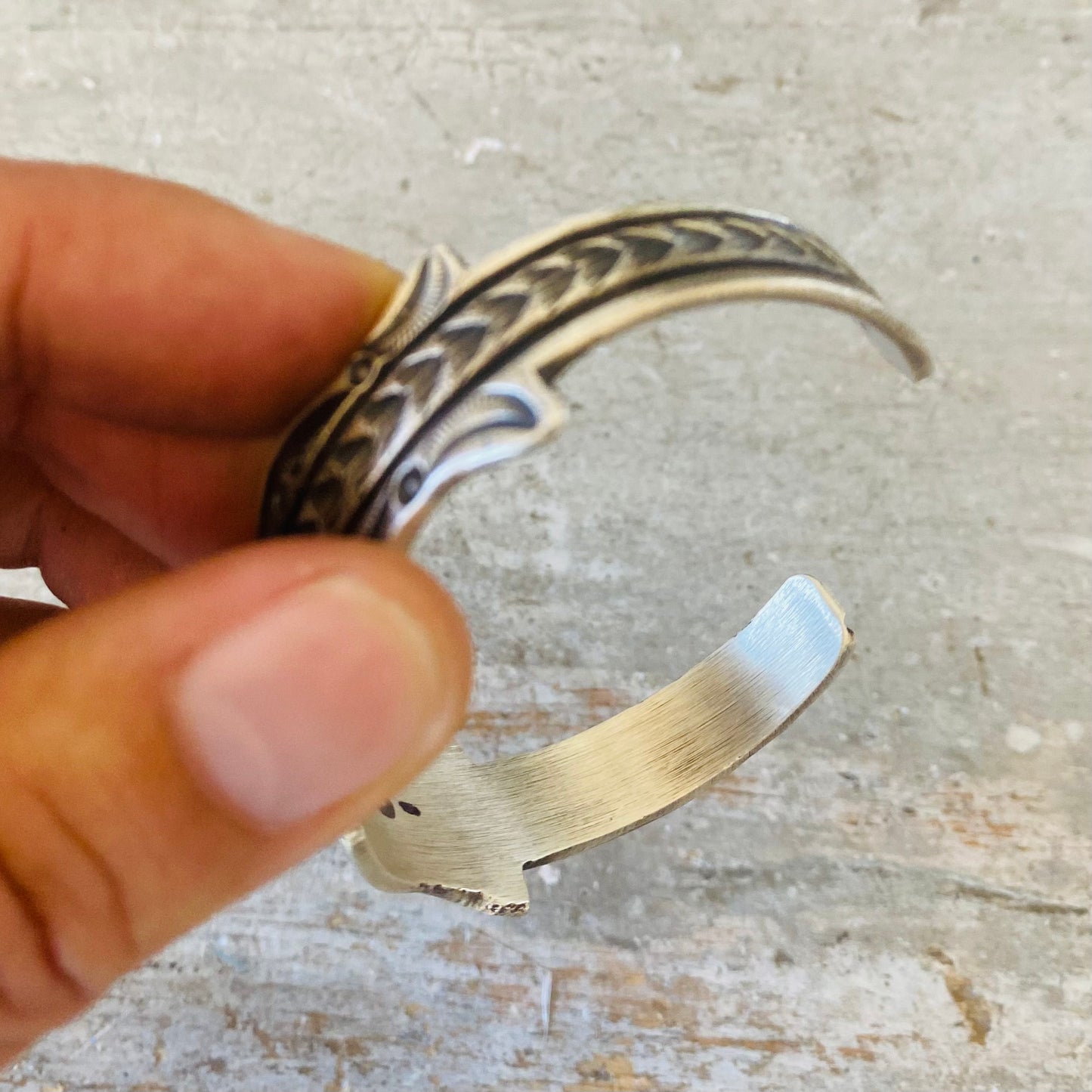 Navajo Kindale Billah Sterling Silver & Kingman Turquoise Stacker Cuff