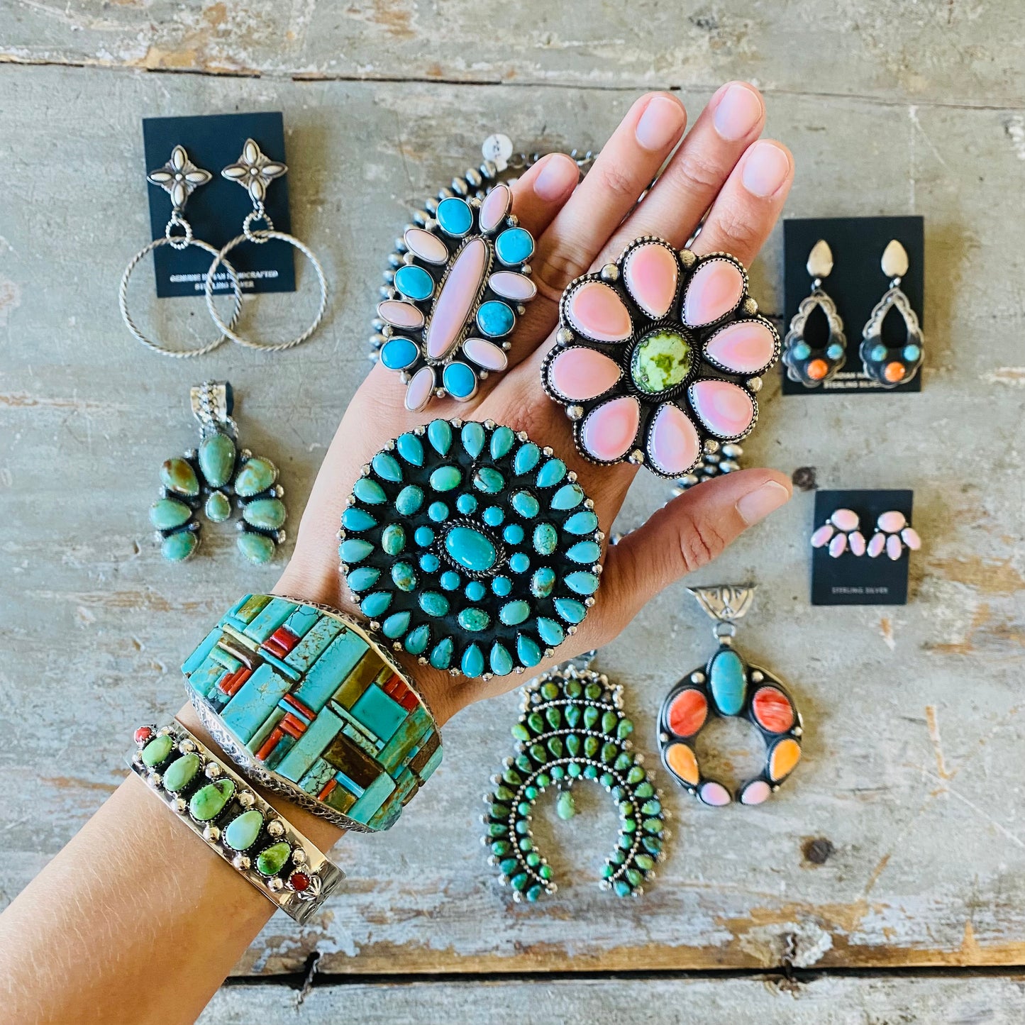 Navajo Kristen Etsitty Multi Stone Naja Pendant