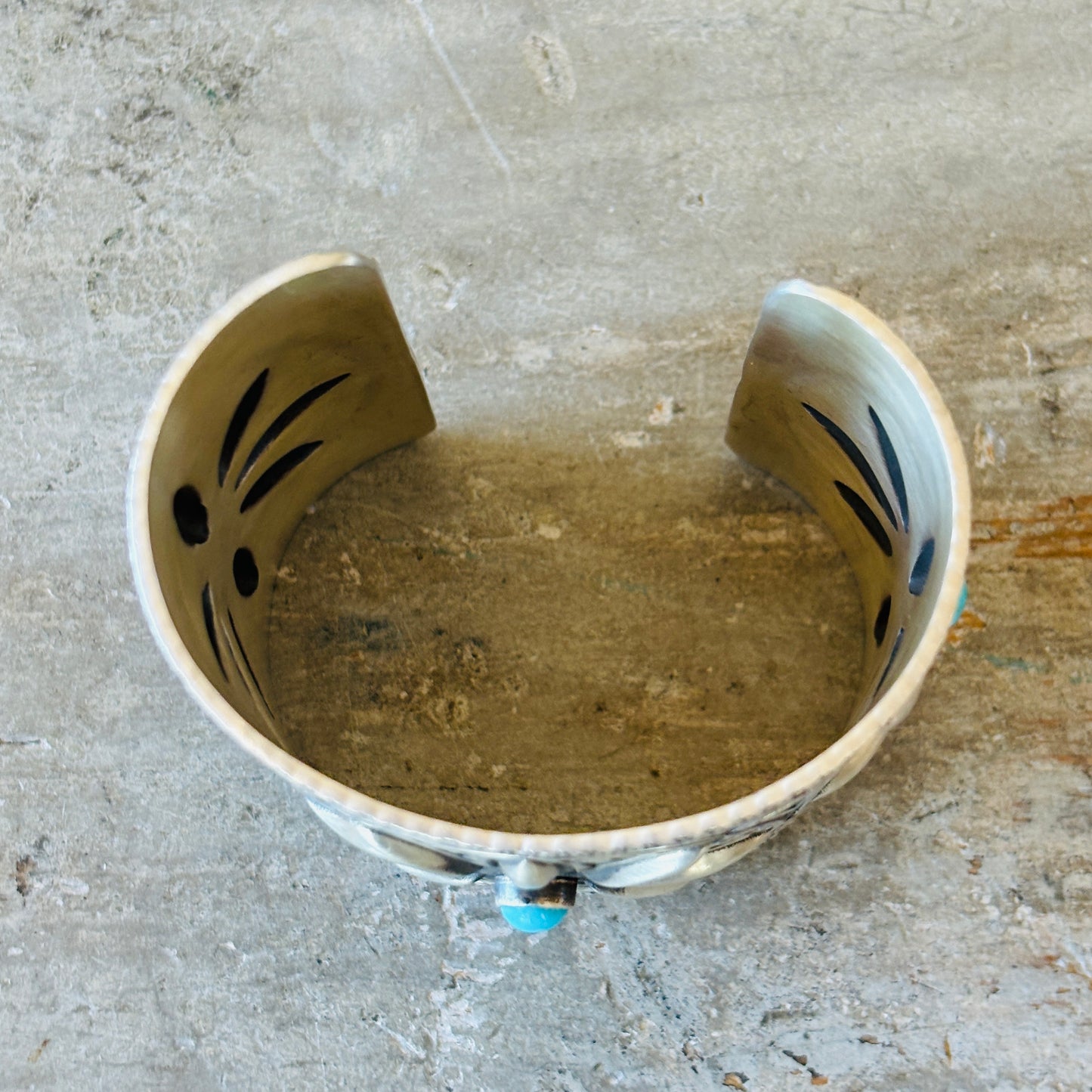 Navajo Herman Smith Sterling Silver & Turquoise Cuff