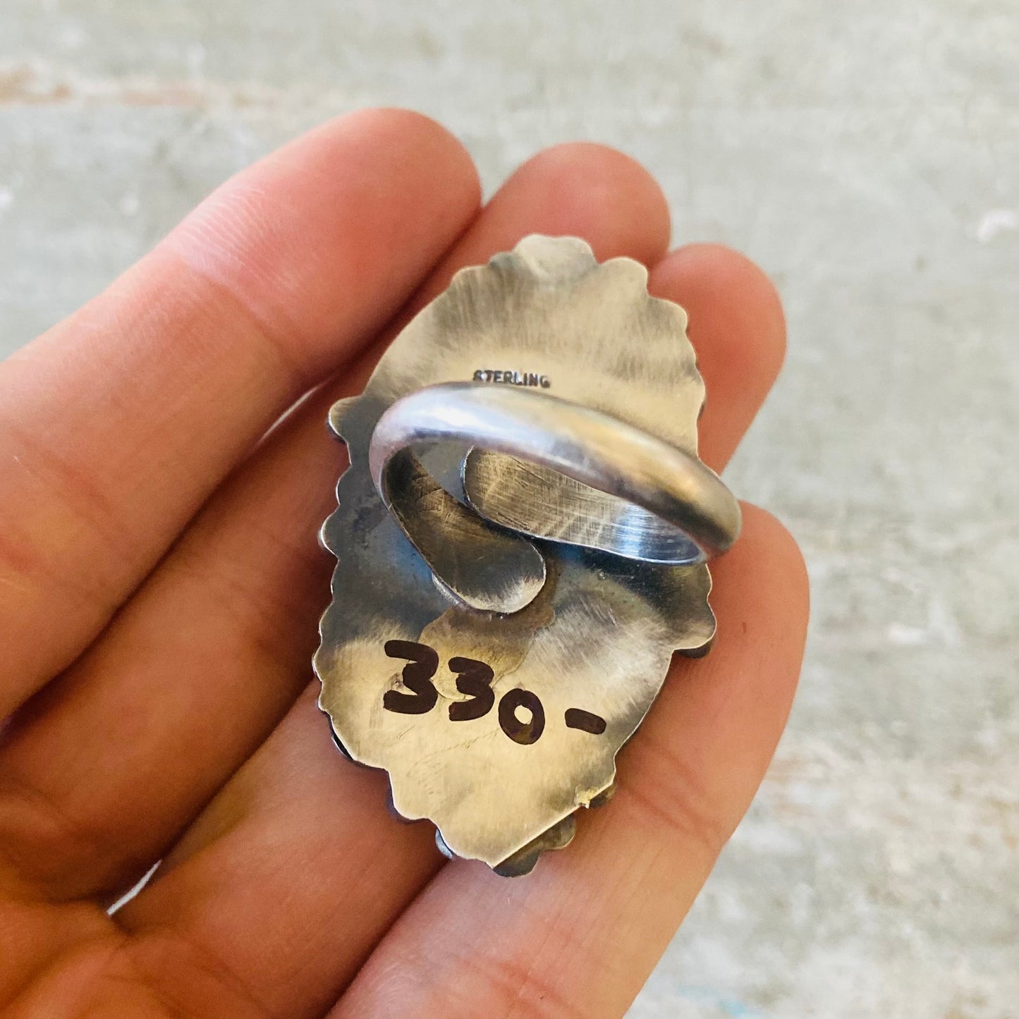 Navajo Wilson Dawes Sterling Silver & Turquoise Ring