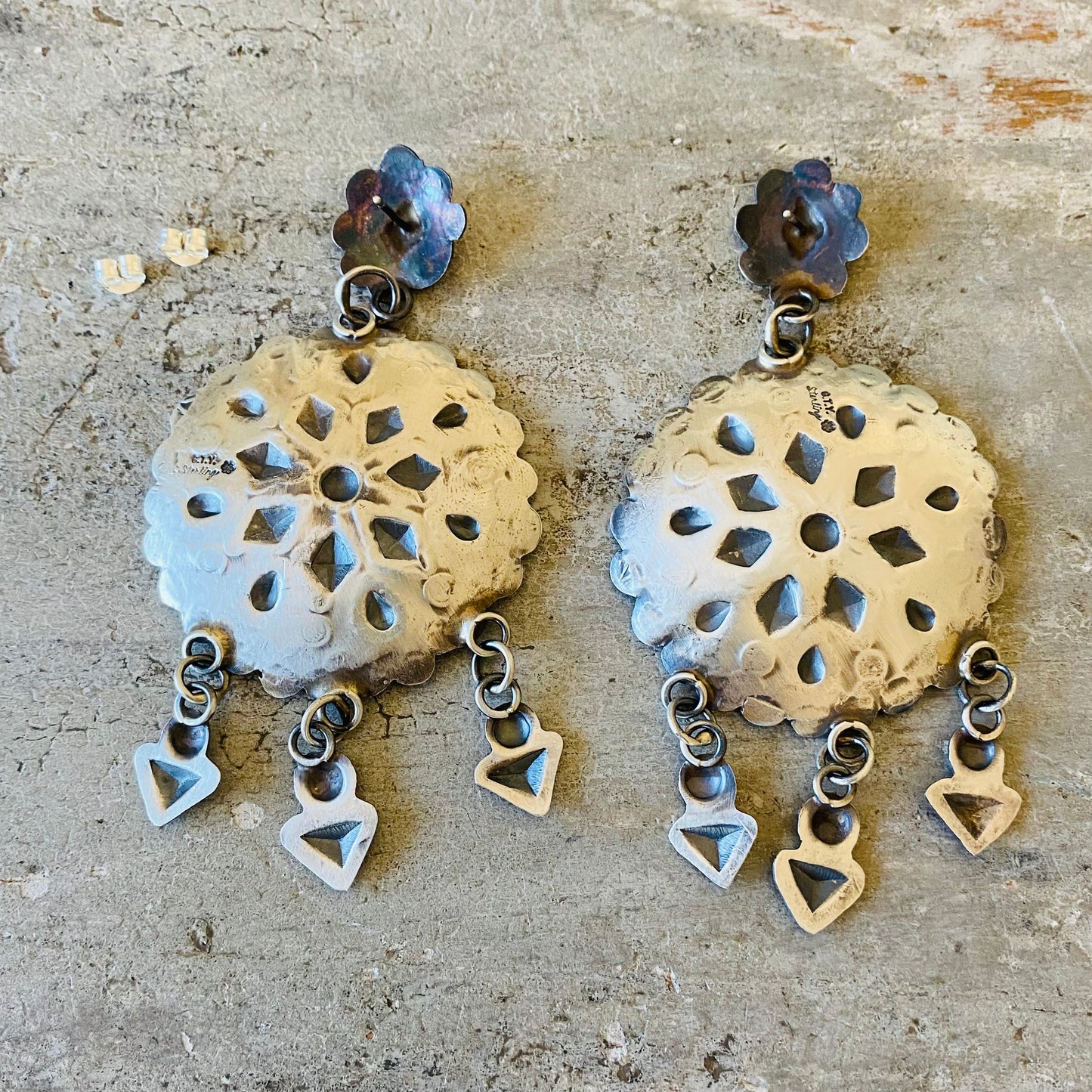 Navajo Gabrielle Yazzie Sterling Silver Earrings