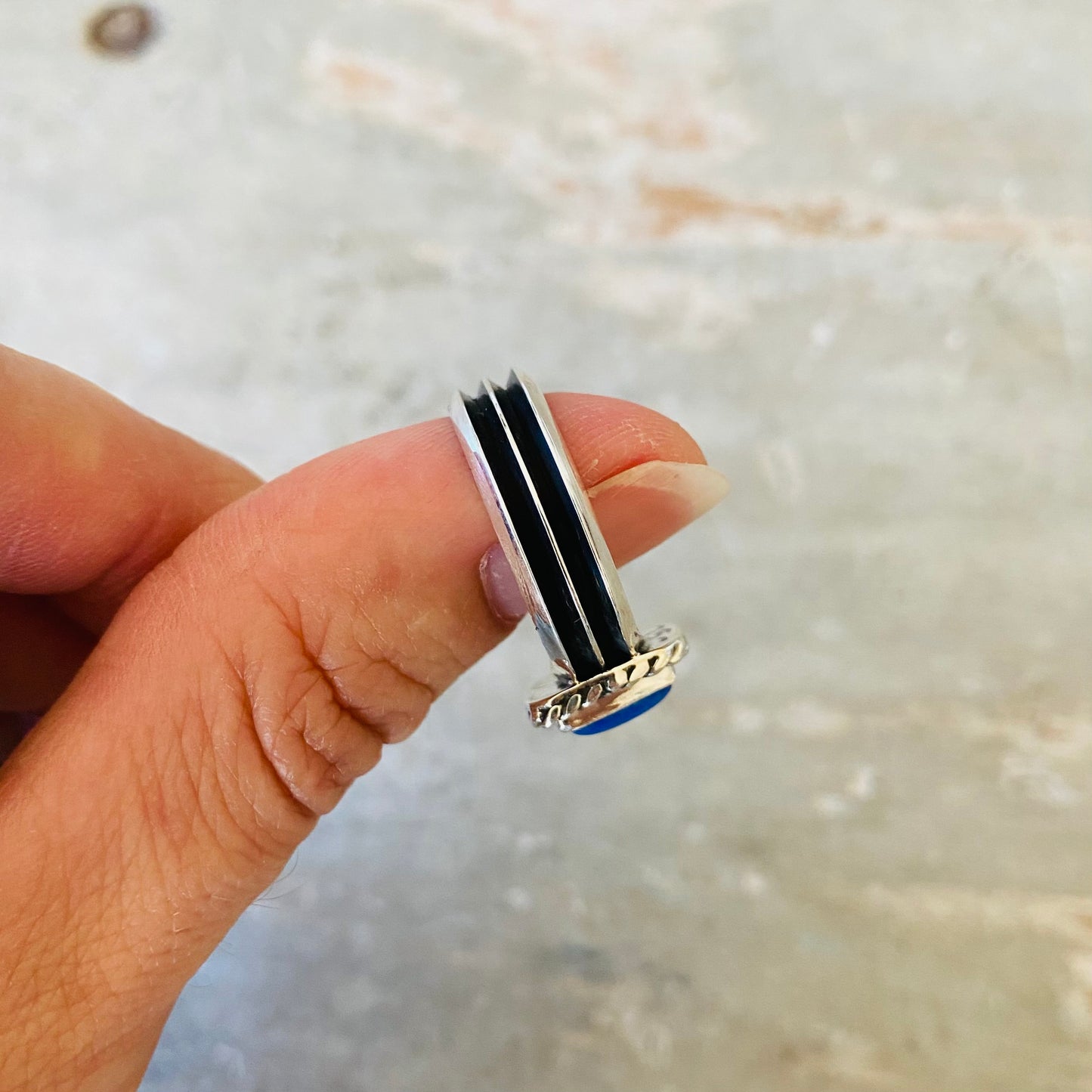 Navajo Sterling Silver & Lapis Ring