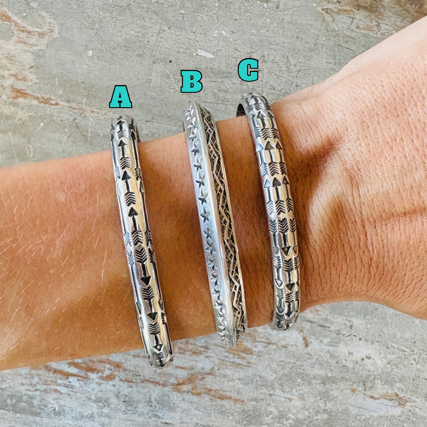 Navajo Sunshine Reeves Sterling Silver Cuffs