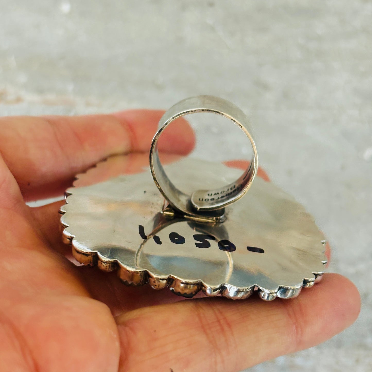 Navajo Hemerson Brown Sterling Silver & Druzy Ring
