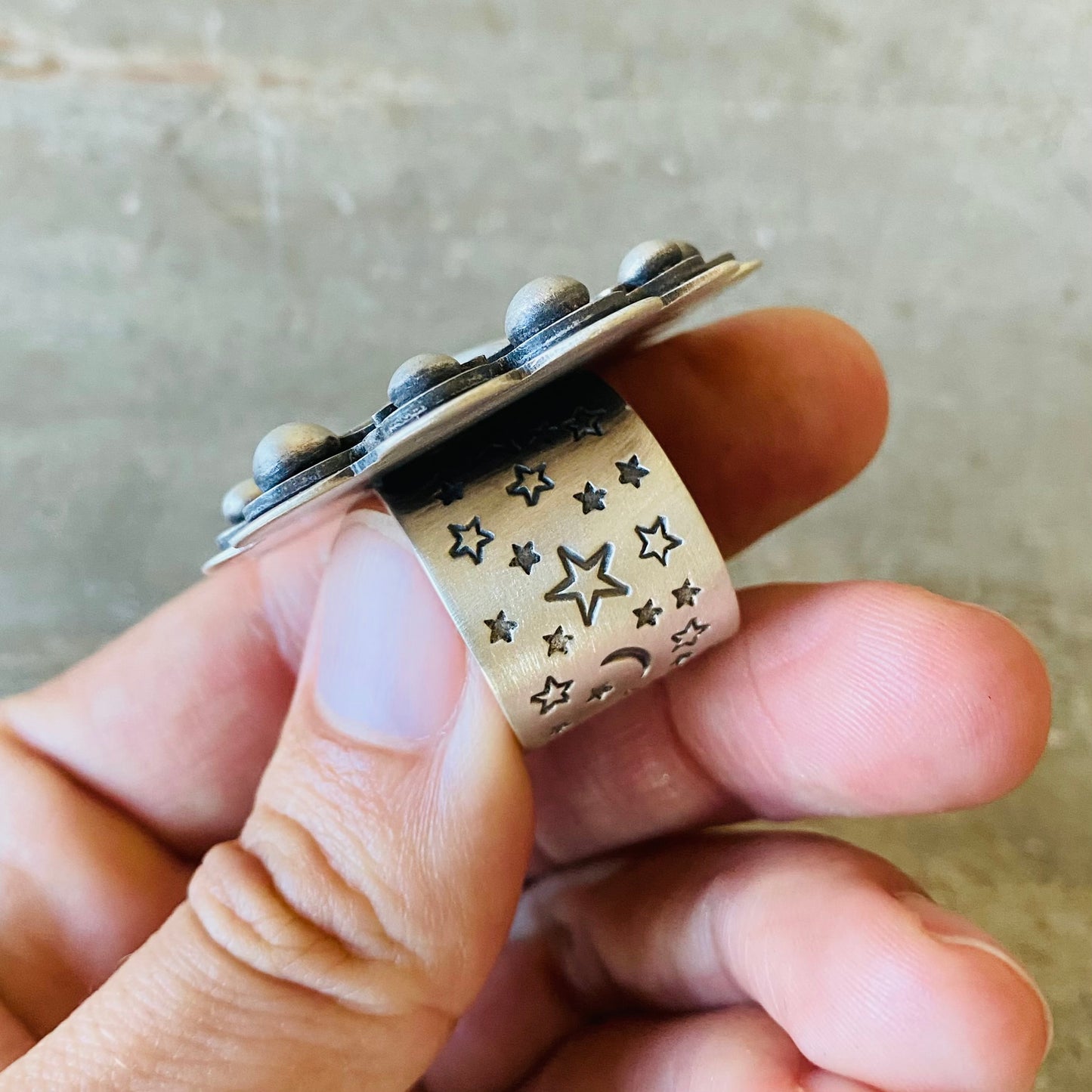 Navajo Derrick Cadman Sterling Silver Star Ring