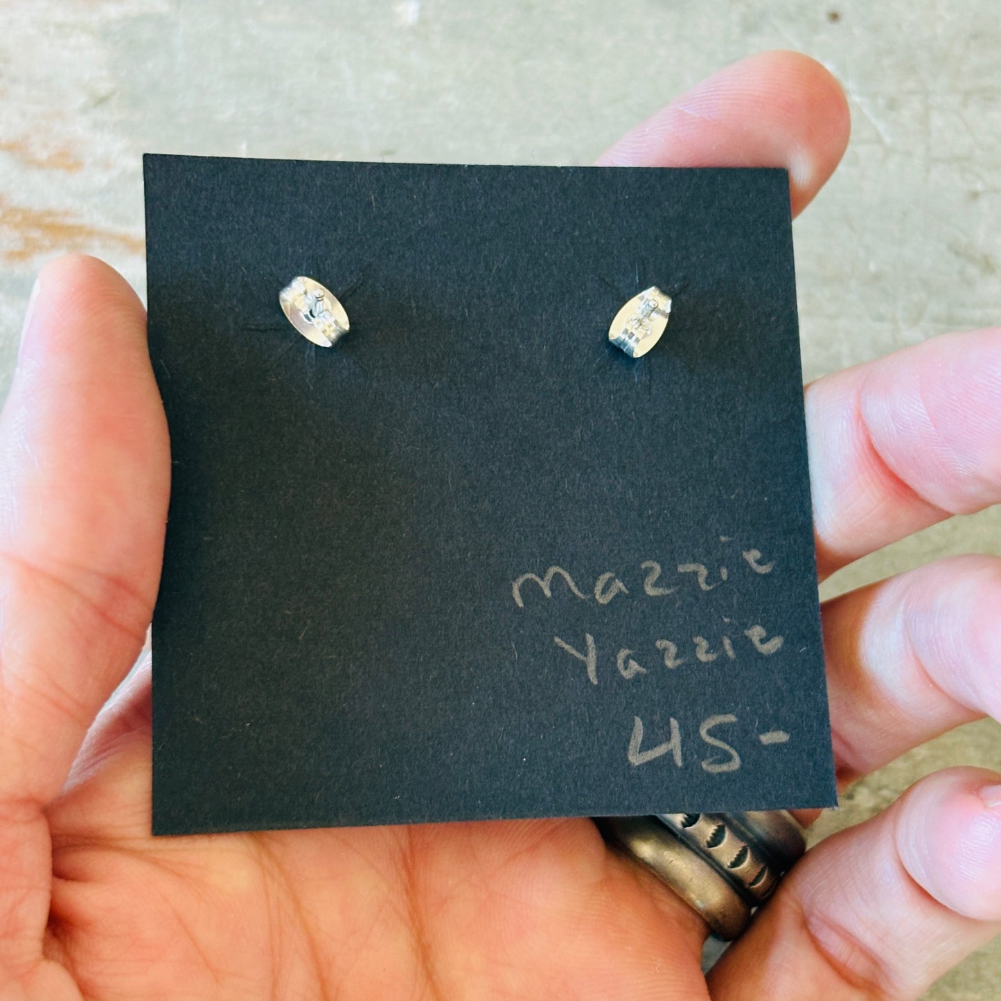 Navajo Mazzie Yazzie Sterling Silver Button Earrings