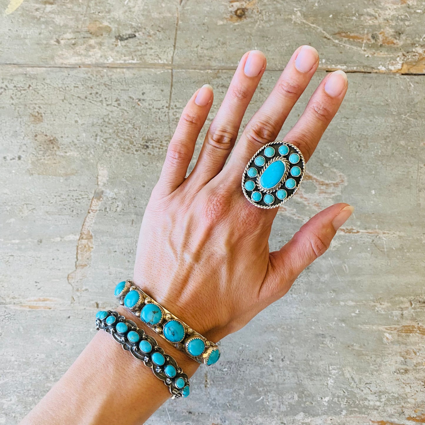Navajo Charlene Yazzie Sterling Silver & Turquoise Ring