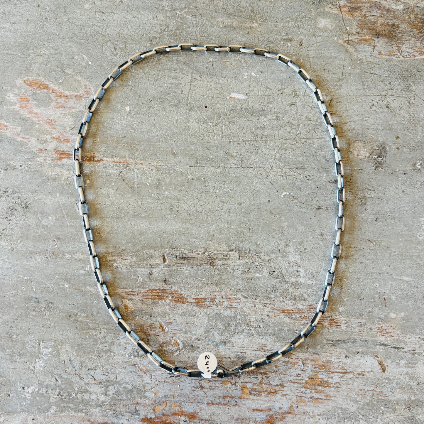 Navajo Yazzie Sterling Silver Paperclip Chain