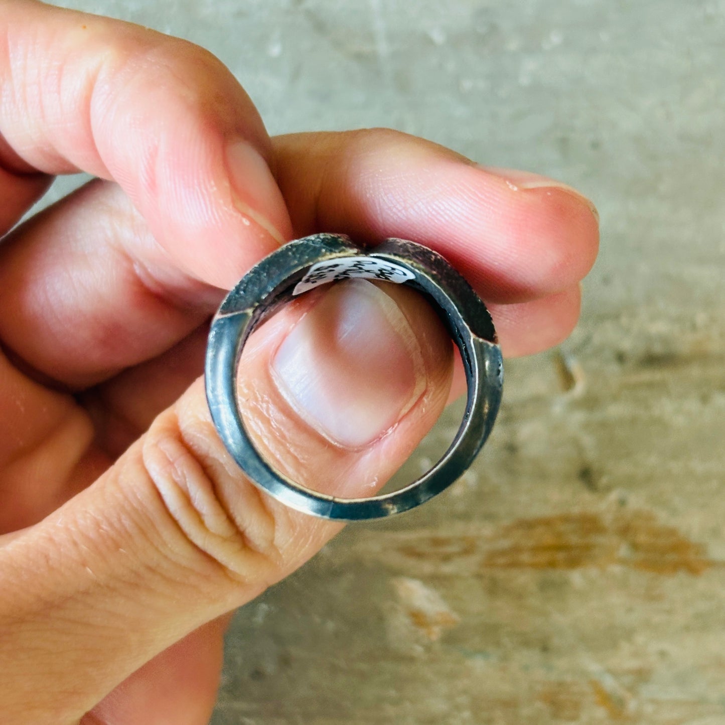 Navajo Floyd Parkhurst Sterling Silver Tufa Cast Ring