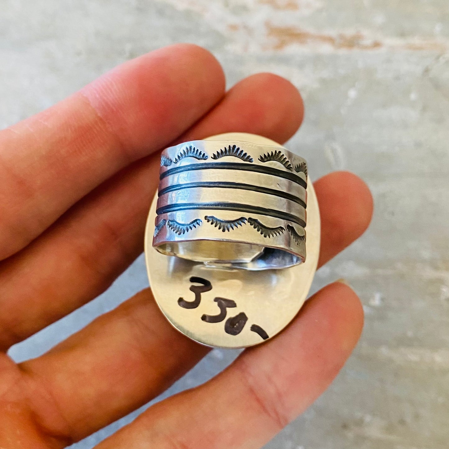 Navajo Charlene Yazzie Sterling Silver & Turquoise Ring