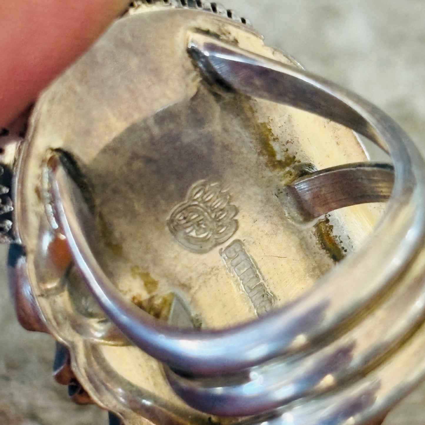 Navajo Floyd Parkhurst Sterling Silver & Lone Mountain Turquoise Ring