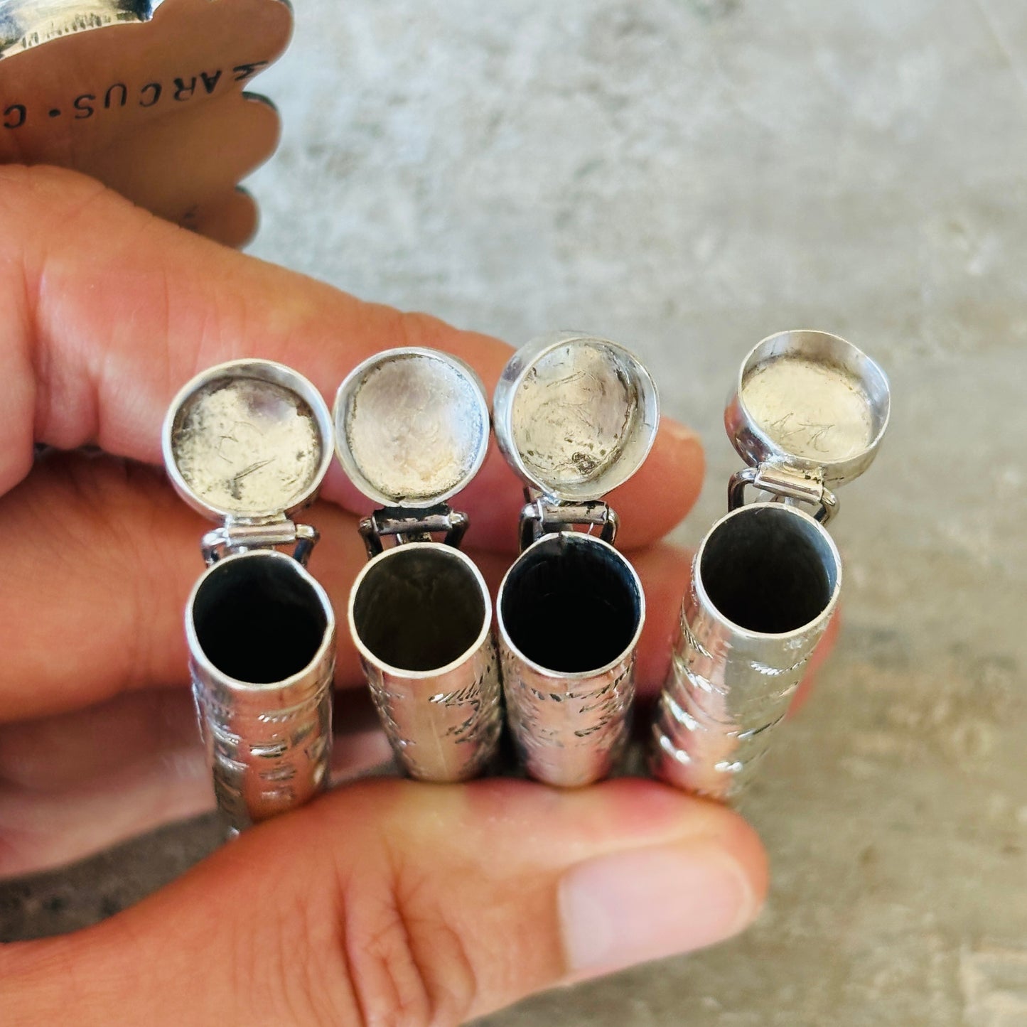 Navajo Sterling Silver & Kingman Toothpick Holders