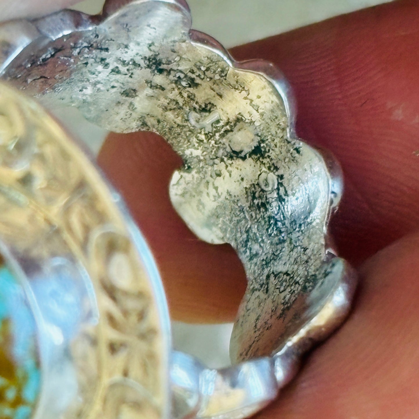 Navajo Jones Bahe Sterling Silver & Sonoran Gold Floral Ring
