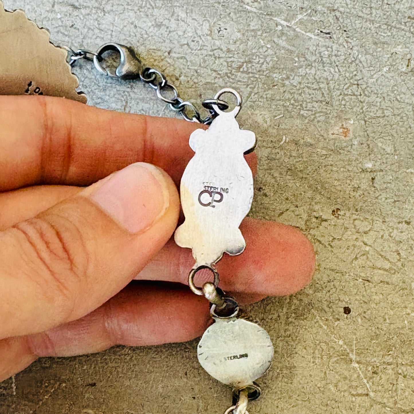 Navajo Cordelle Platero Sterling Silver & Egyptian Turquoise Lariat Necklace