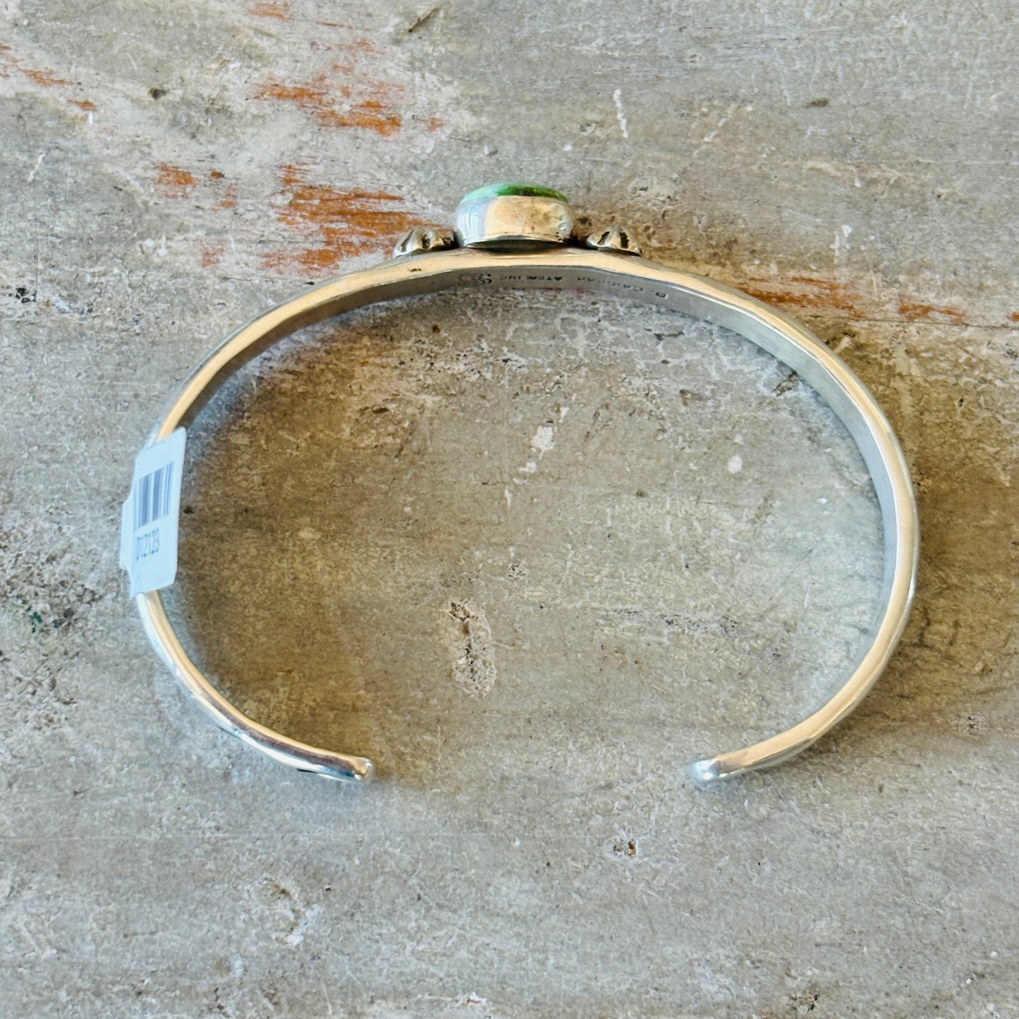 Navajo Darrell Cadman Sterling Silver & Sonoran Turquoise Hearts Stacker Cuff