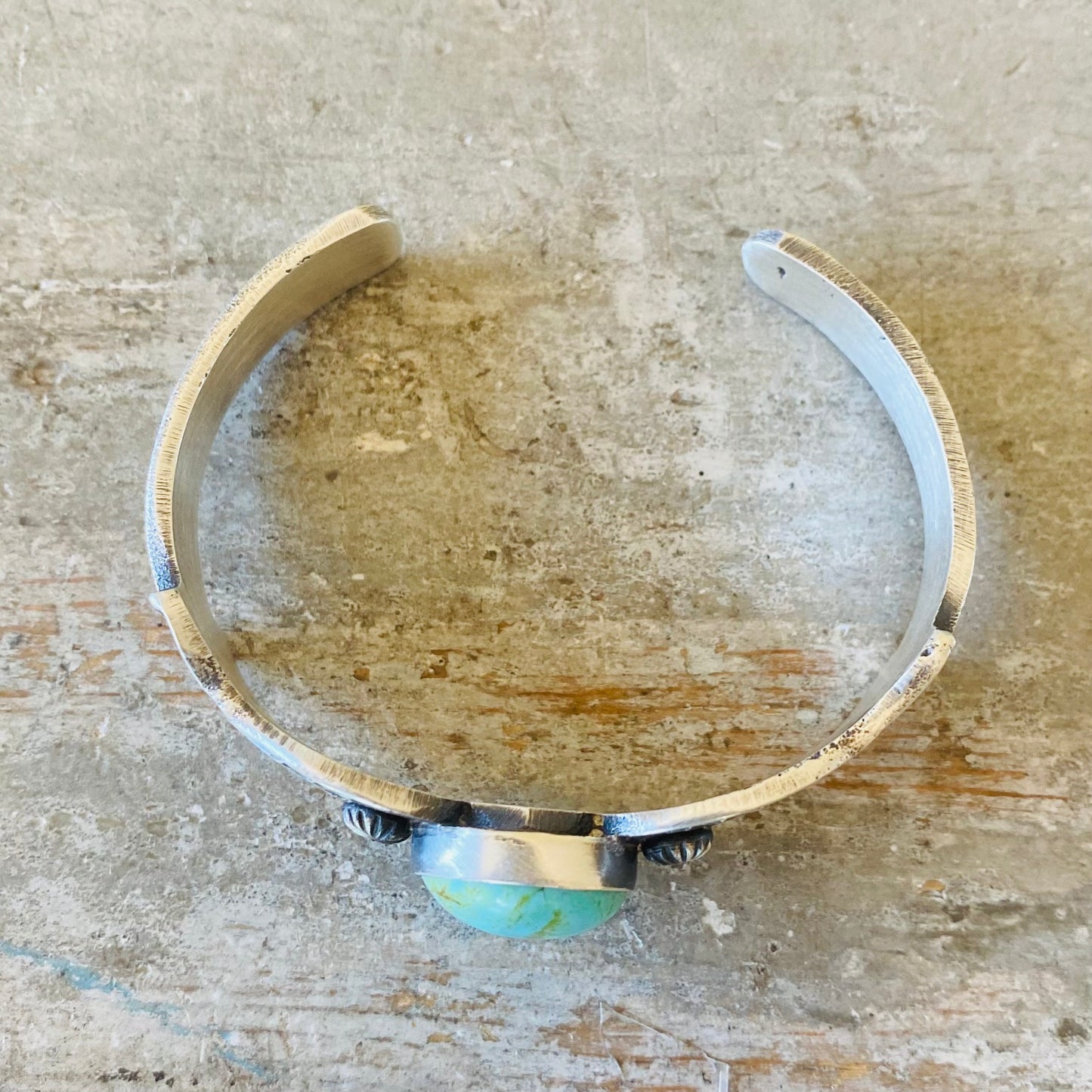 Navajo Kindale Billah Sterling Silver & Kingman Turquoise Stacker Cuff