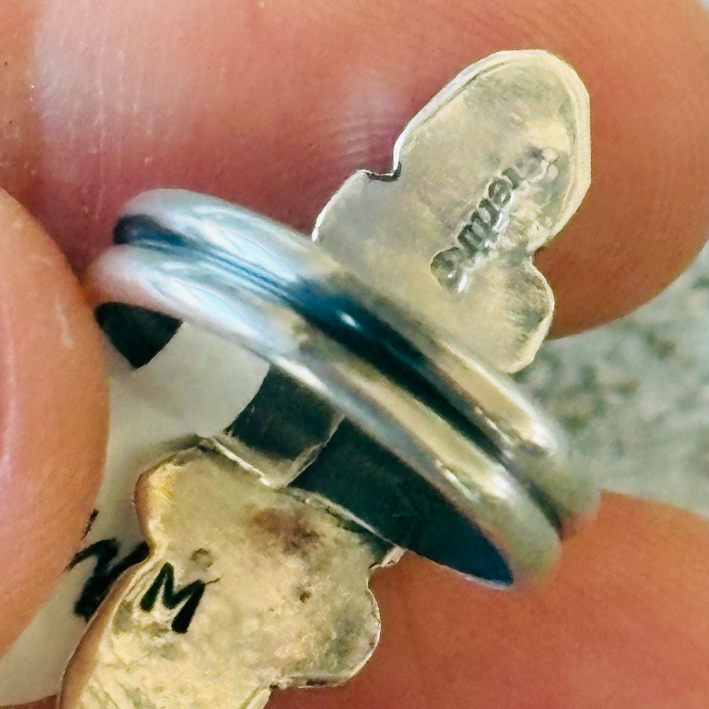 Navajo Mildred Parkhurst Sterling Silver & Red Coral Heart Ring