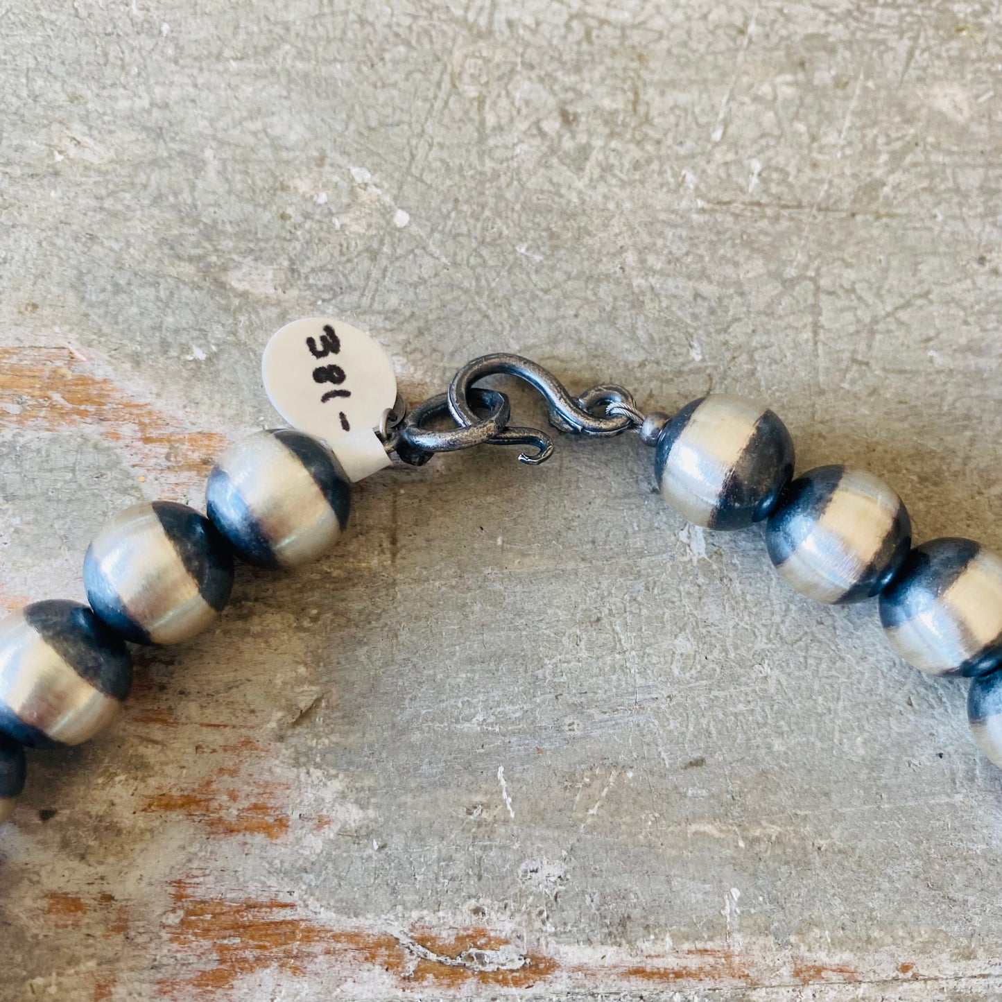 Navajo Strung Sterling Silver Machine Made 12mm Pearls Necklace
