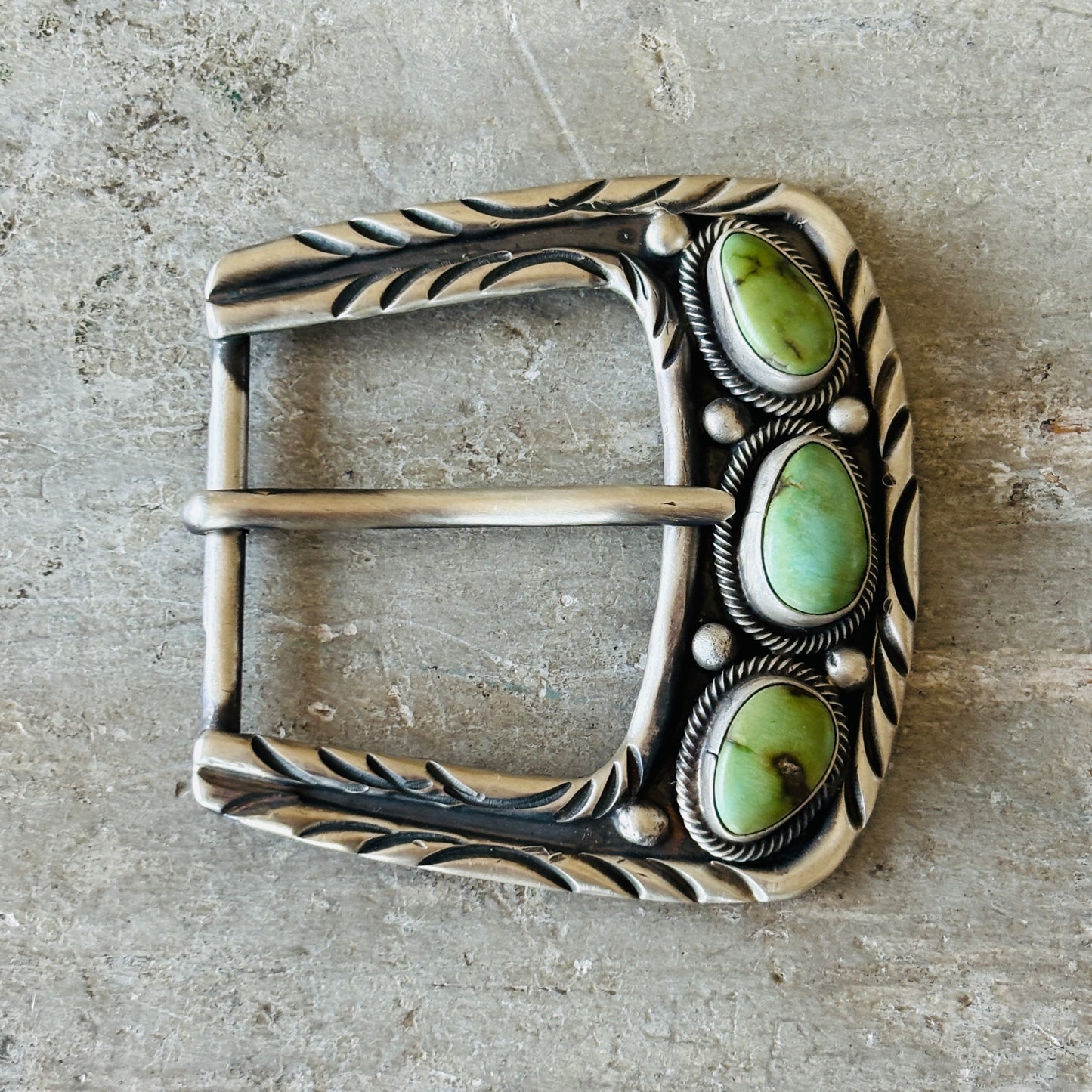 Navajo Bobby Johnson Sterling Silver & Sonoran Turquoise Belt Buckle