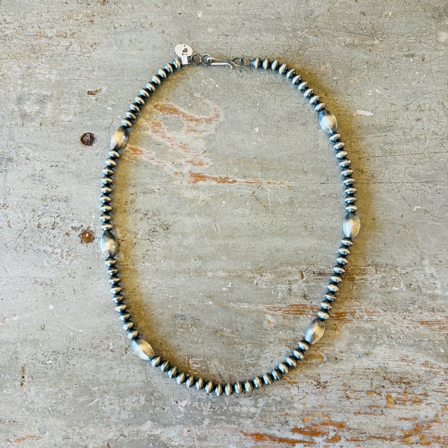 Navajo Tonisha Haley Sterling Silver 6mm Round - Melon Beads Handmade Pearls Necklace