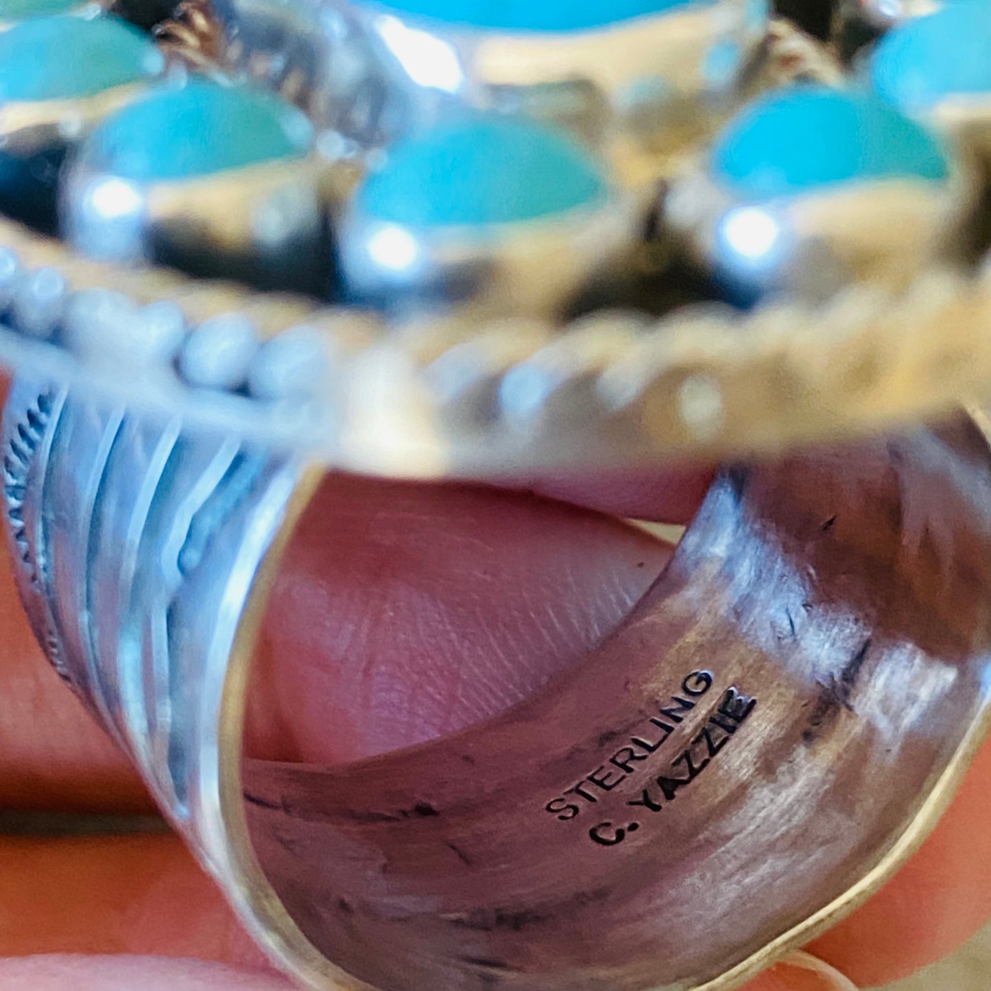 Navajo Charlene Yazzie Sterling Silver & Turquoise Ring