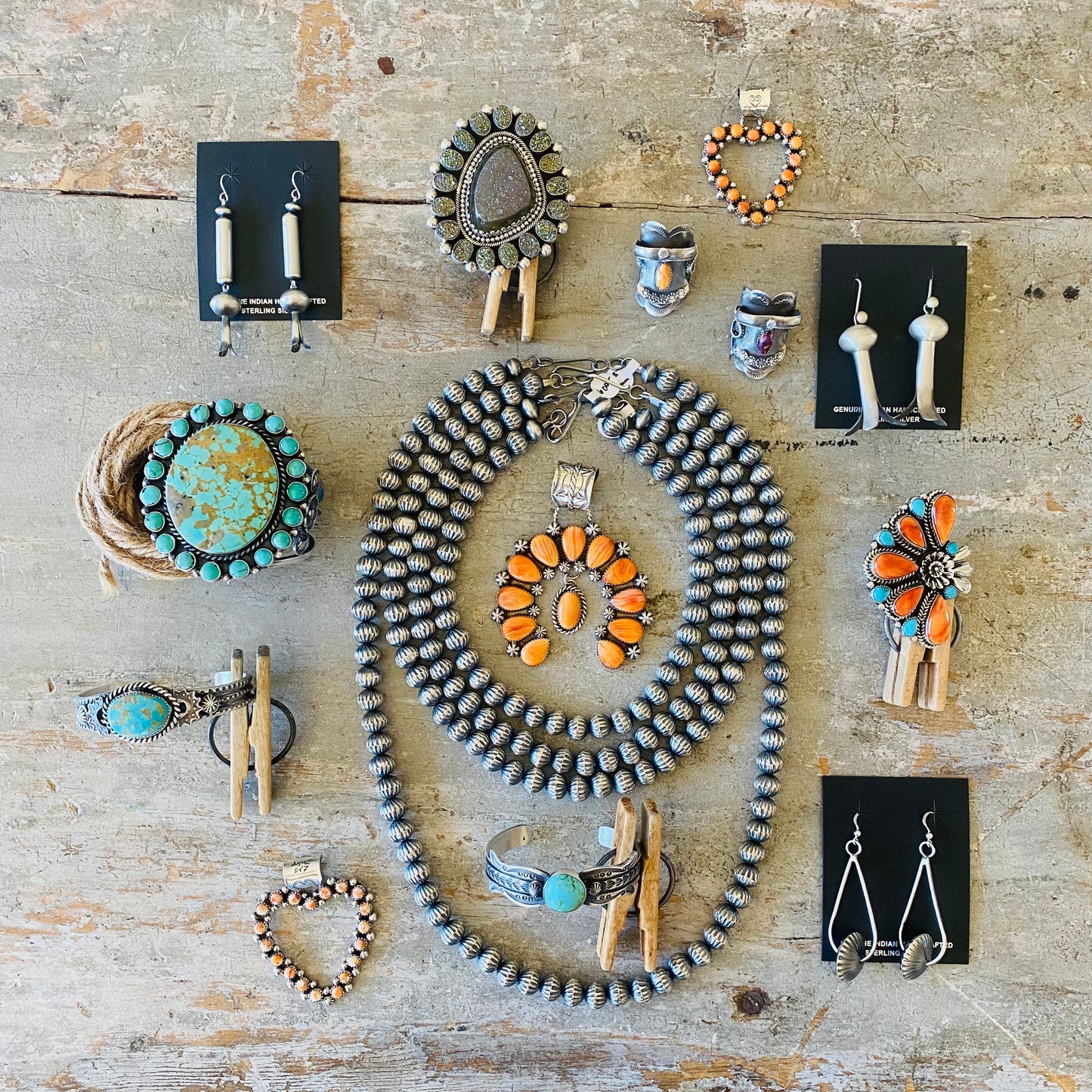 Navajo Kindale Billah Sterling Silver & Kingman Turquoise Stacker Cuff