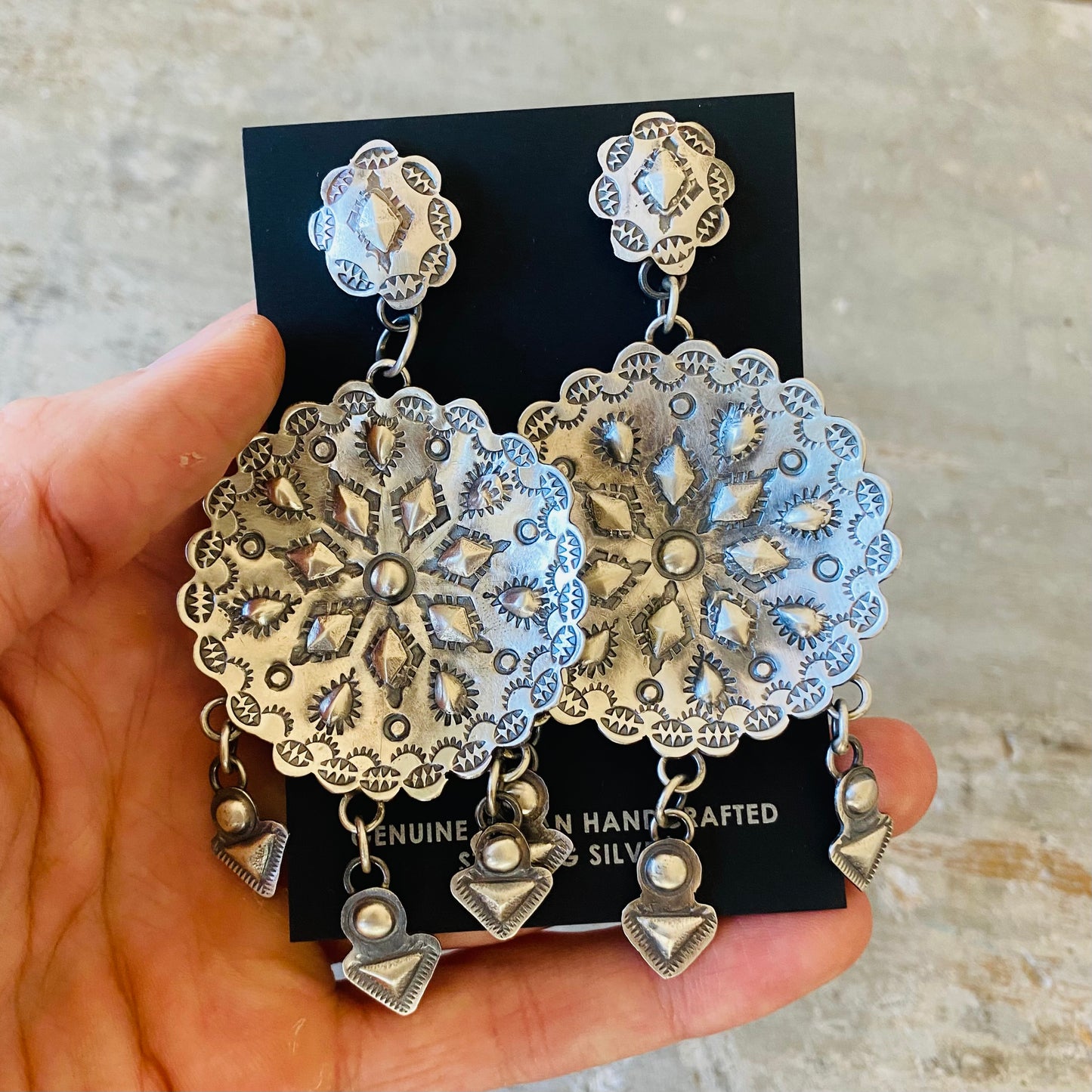 Navajo Gabrielle Yazzie Sterling Silver Earrings