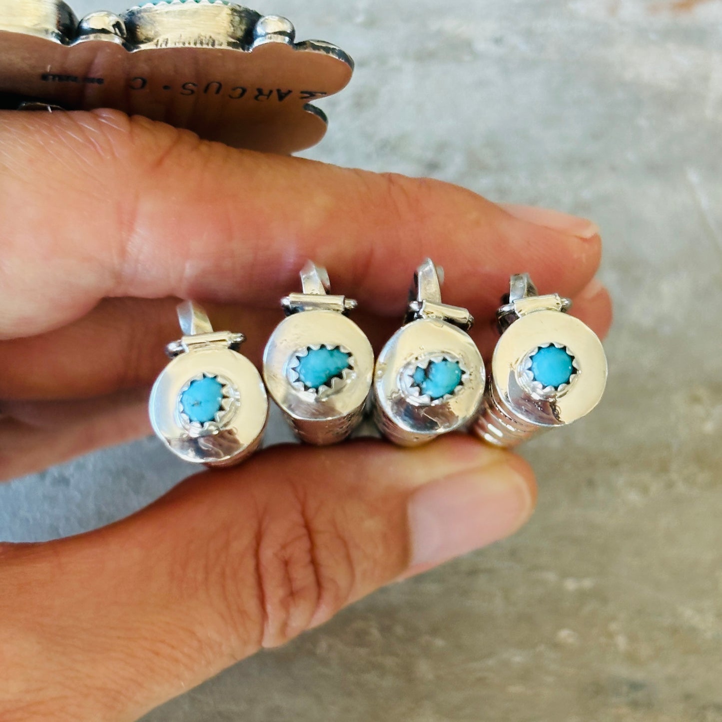 Navajo Sterling Silver & Kingman Toothpick Holders