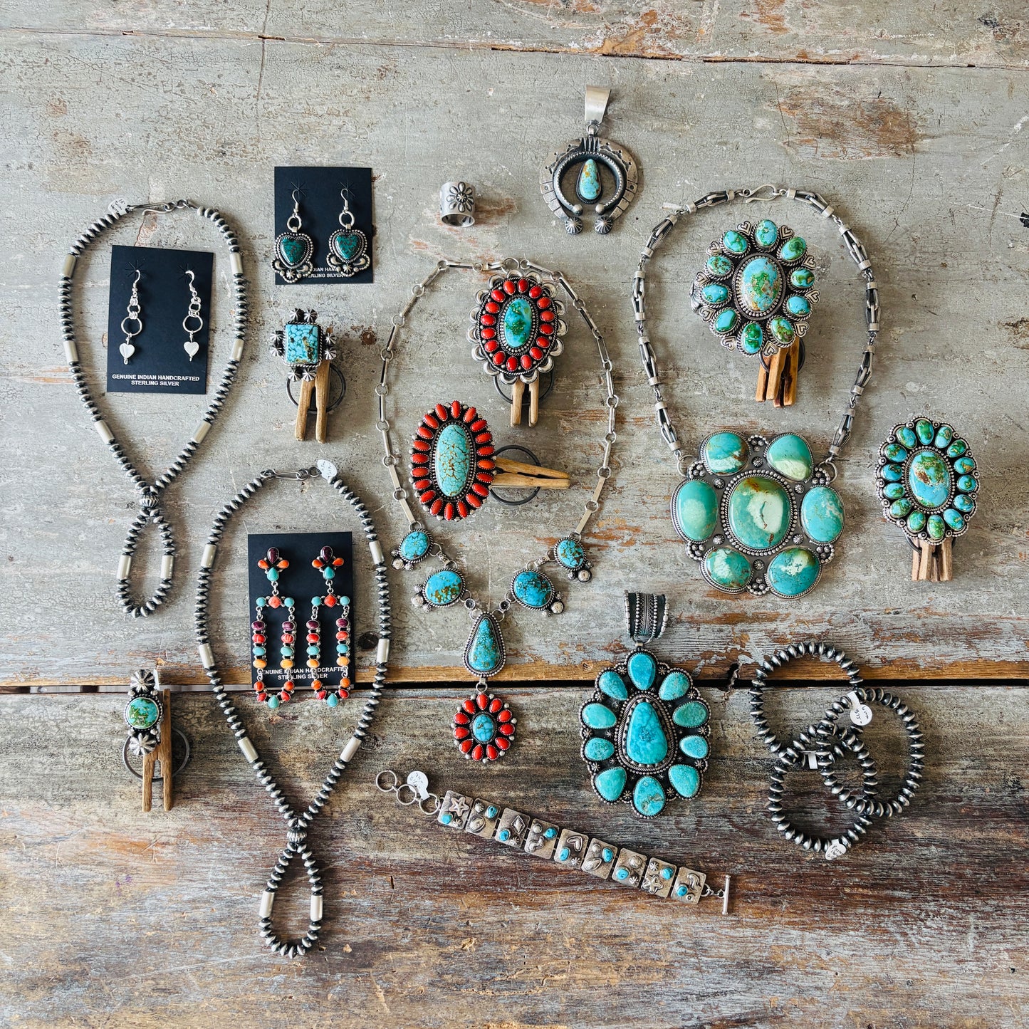 Navajo Buzz Thompson Sterling Silver & MOP Hearts Earrings