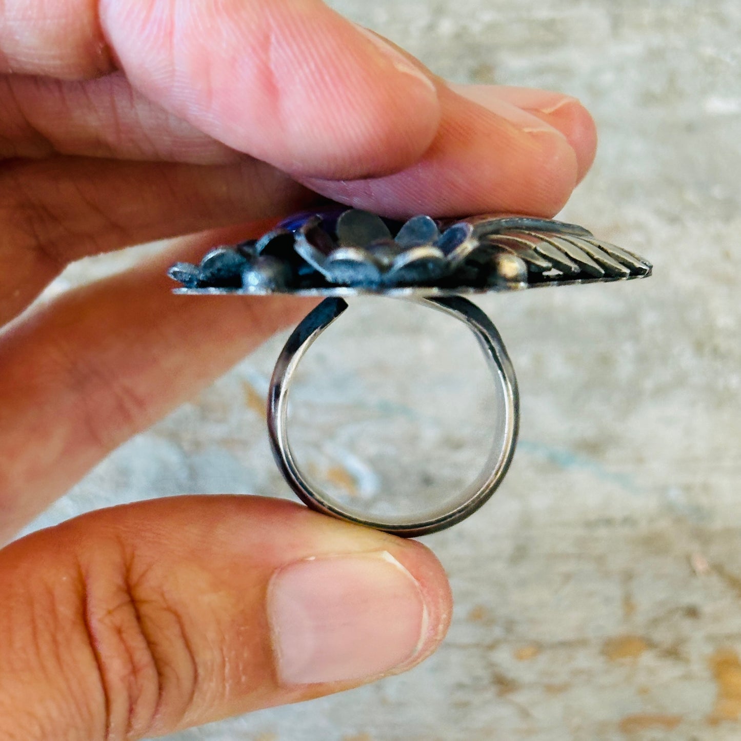 Navajo Marcus Chavez Sterling Silver & Charoite Ring