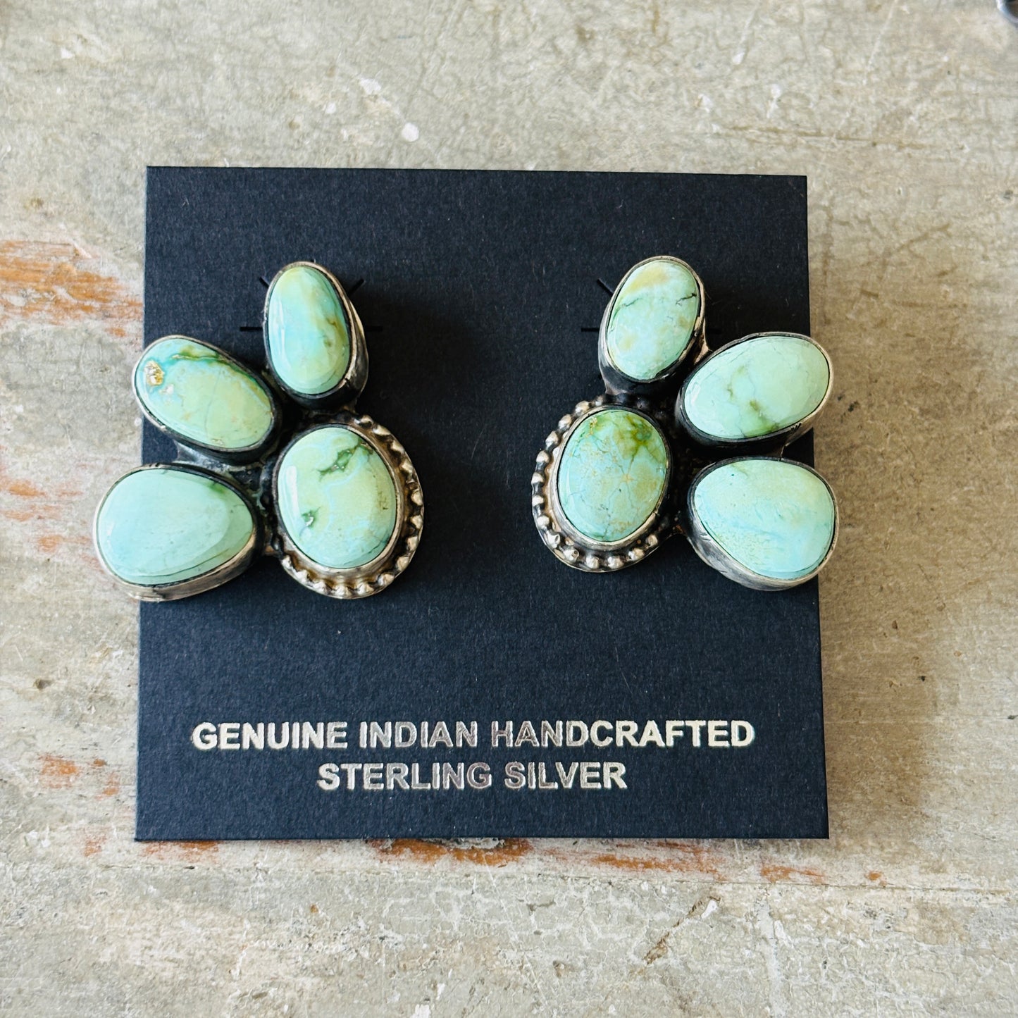 Navajo Pansy Johnson Sterling Silver & Carico Lake Turquoise Lariat Necklace Set