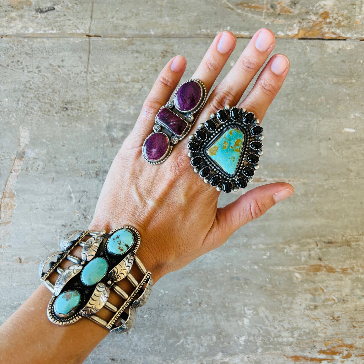 Navajo Vintage Wilson Begay Sterling Silver & Turquoise Cuff