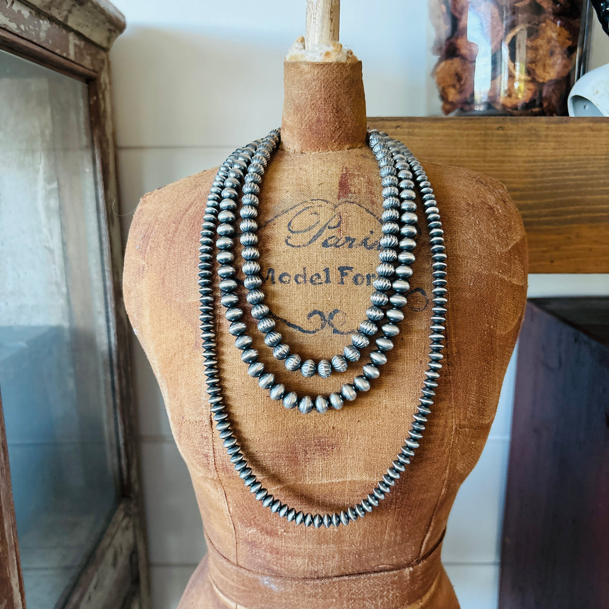 Navajo Tonisha Haley Sterling Silver Handmade Pearls Necklace