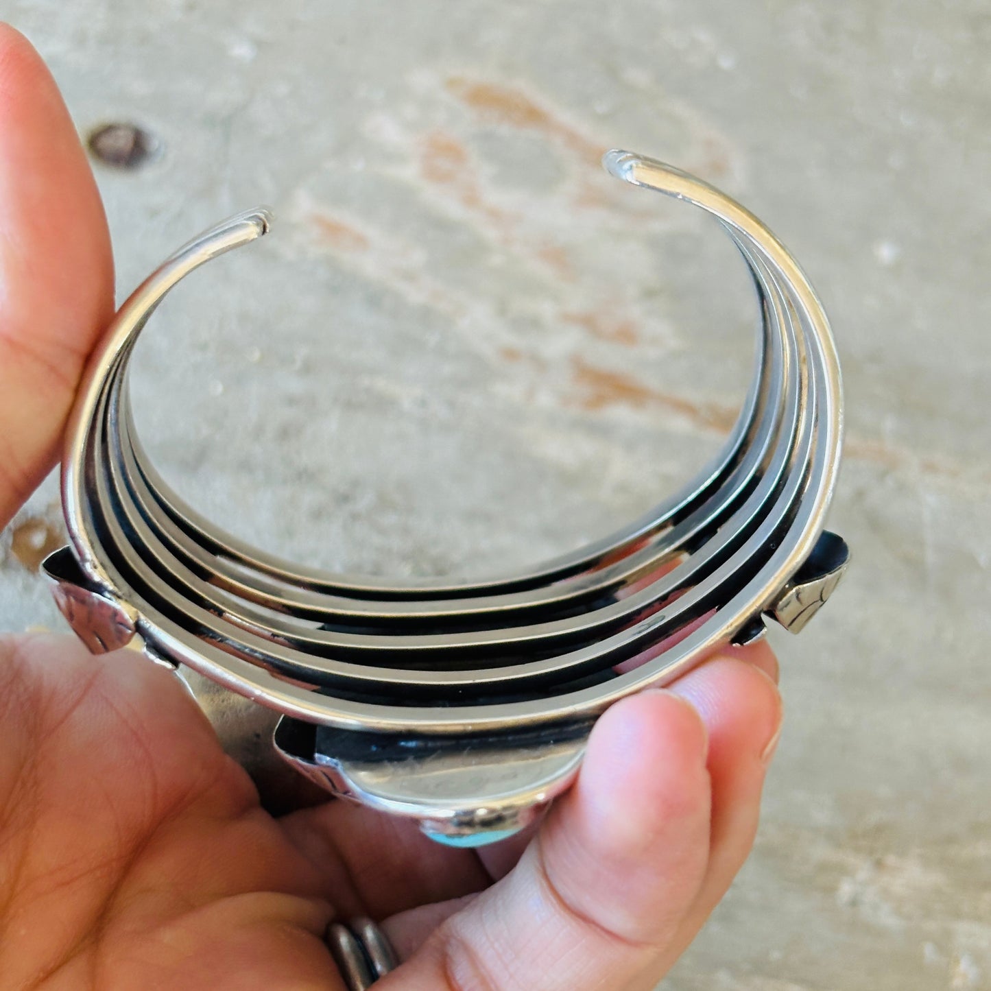 Navajo Vintage Wilson Begay Sterling Silver & Turquoise Cuff