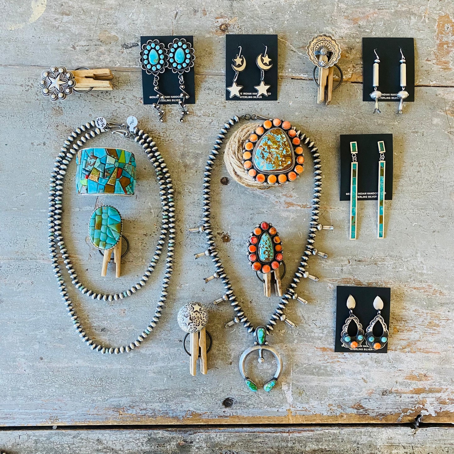 Navajo Tonisha Haley Sterling Silver Blossom Earrings