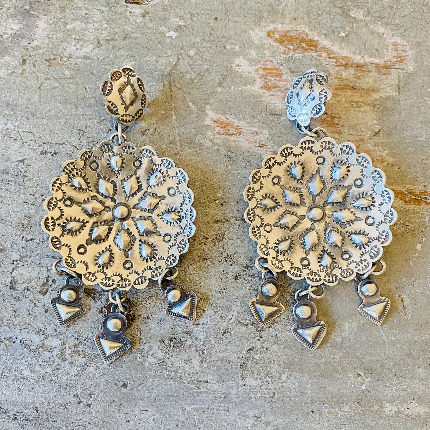 Navajo Gabrielle Yazzie Sterling Silver Earrings