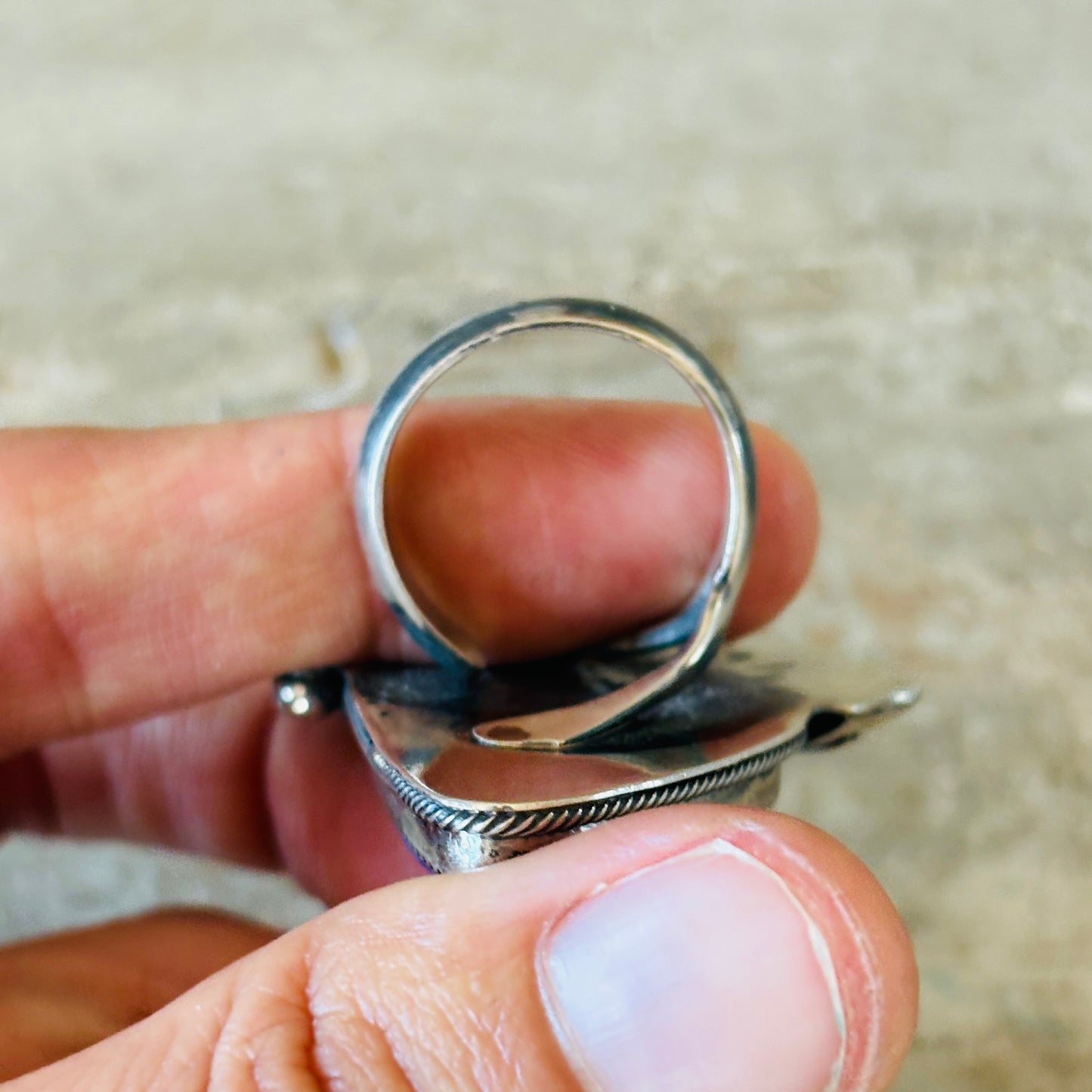 Navajo Marcus Chavez Sterling Silver & Charoite Ring