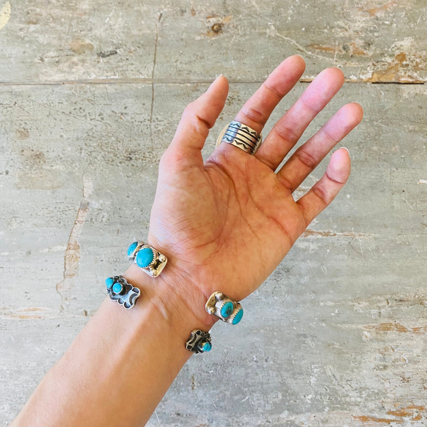 Navajo Charlene Yazzie Sterling Silver & Turquoise Ring