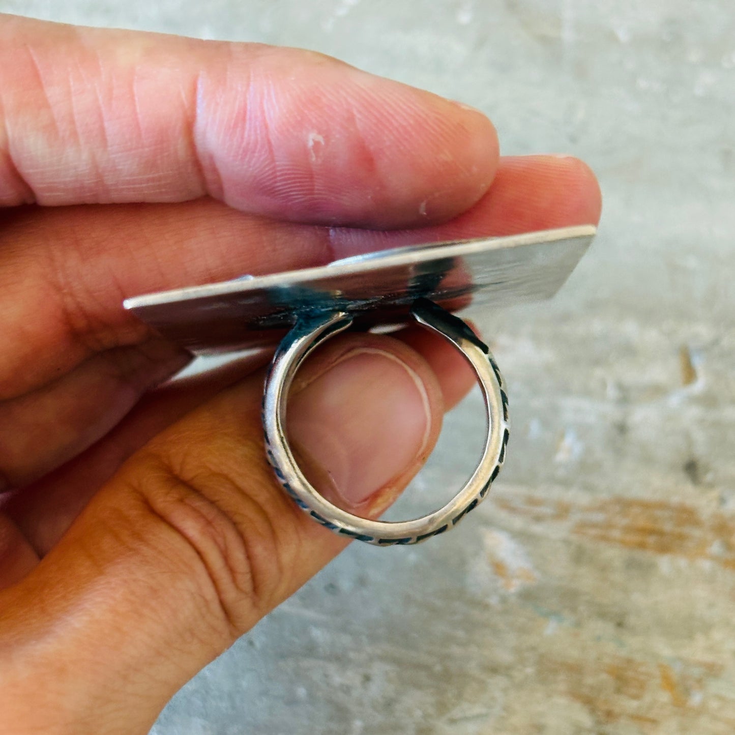 Navajo Derrick Cadman Sterling Silver Moon & Stars Ring