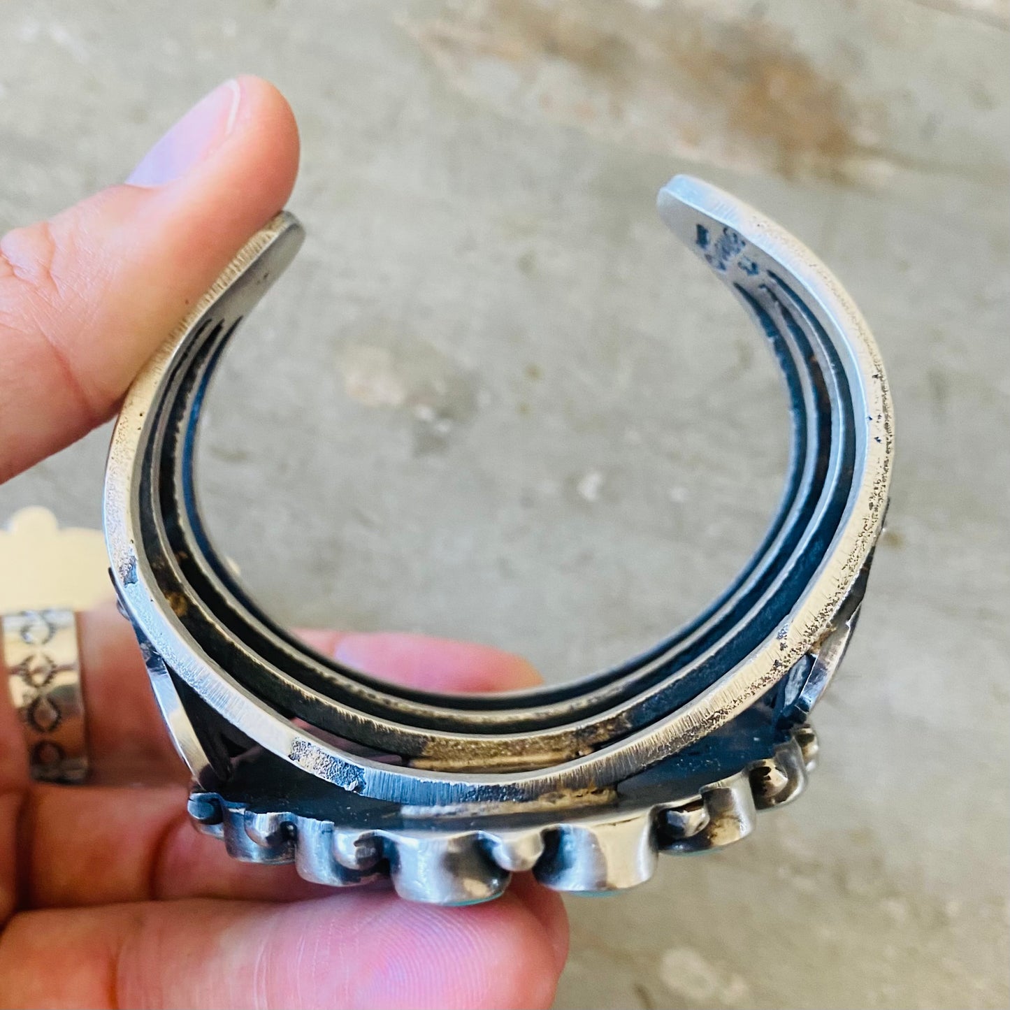 Navajo Kindale Billah Sterling Silver & Turquoise Cluster Statement Cuff