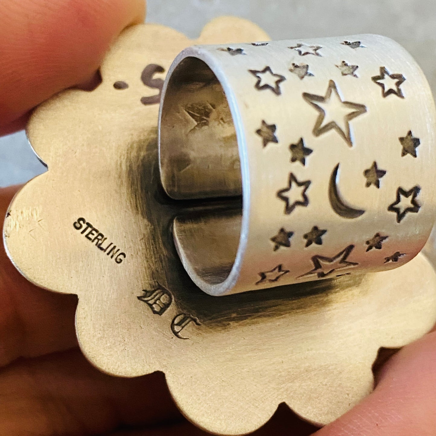 Navajo Derrick Cadman Sterling Silver Star Ring