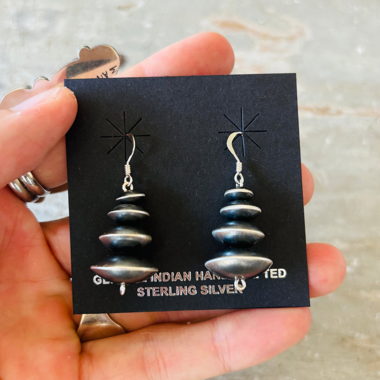 Navajo Preston Haley Handmade Graduated Saucer Pearl Earrings