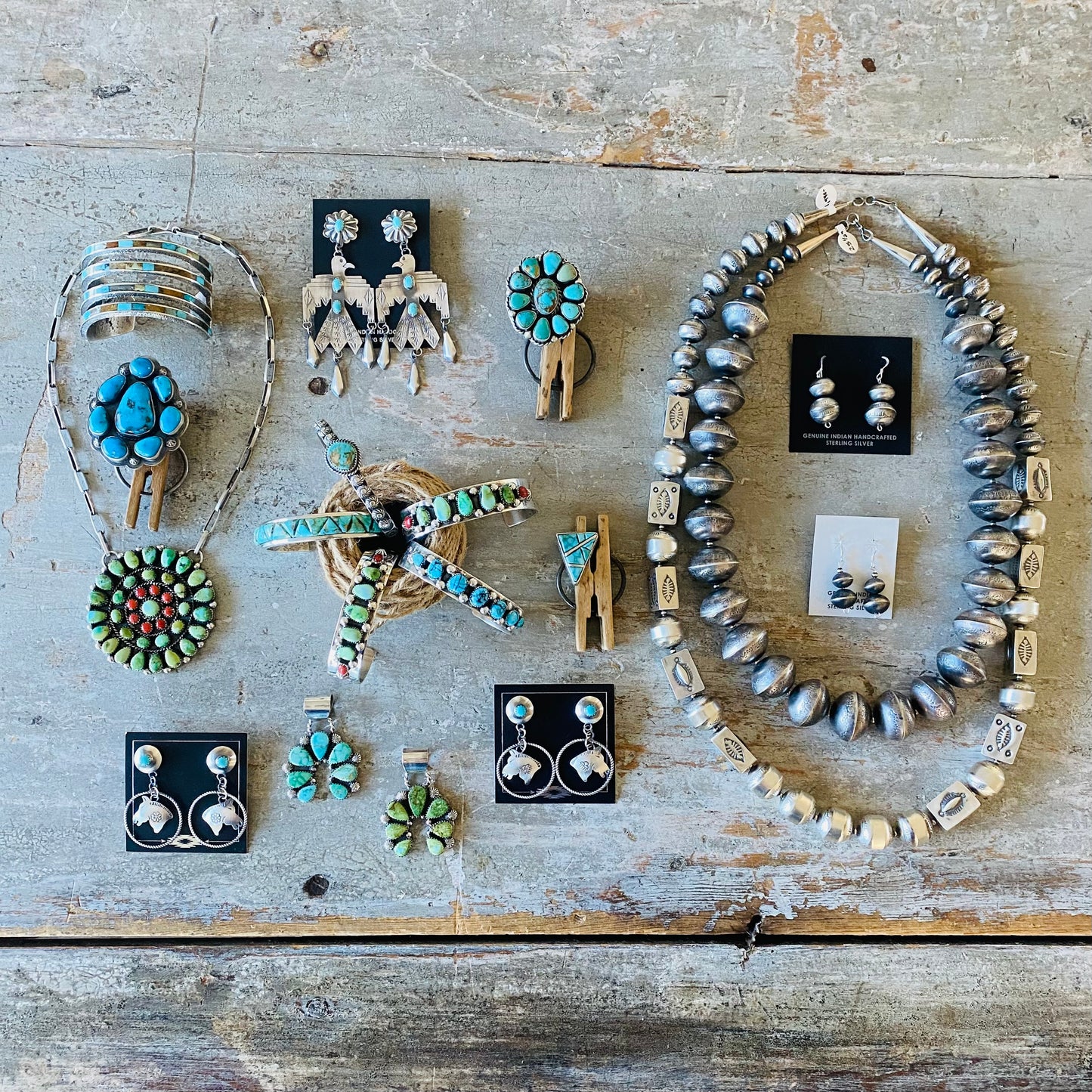 Navajo Lorenzo Jerilyn Chee Sterling Silver & Kingman Turquoise Stacker Cuff